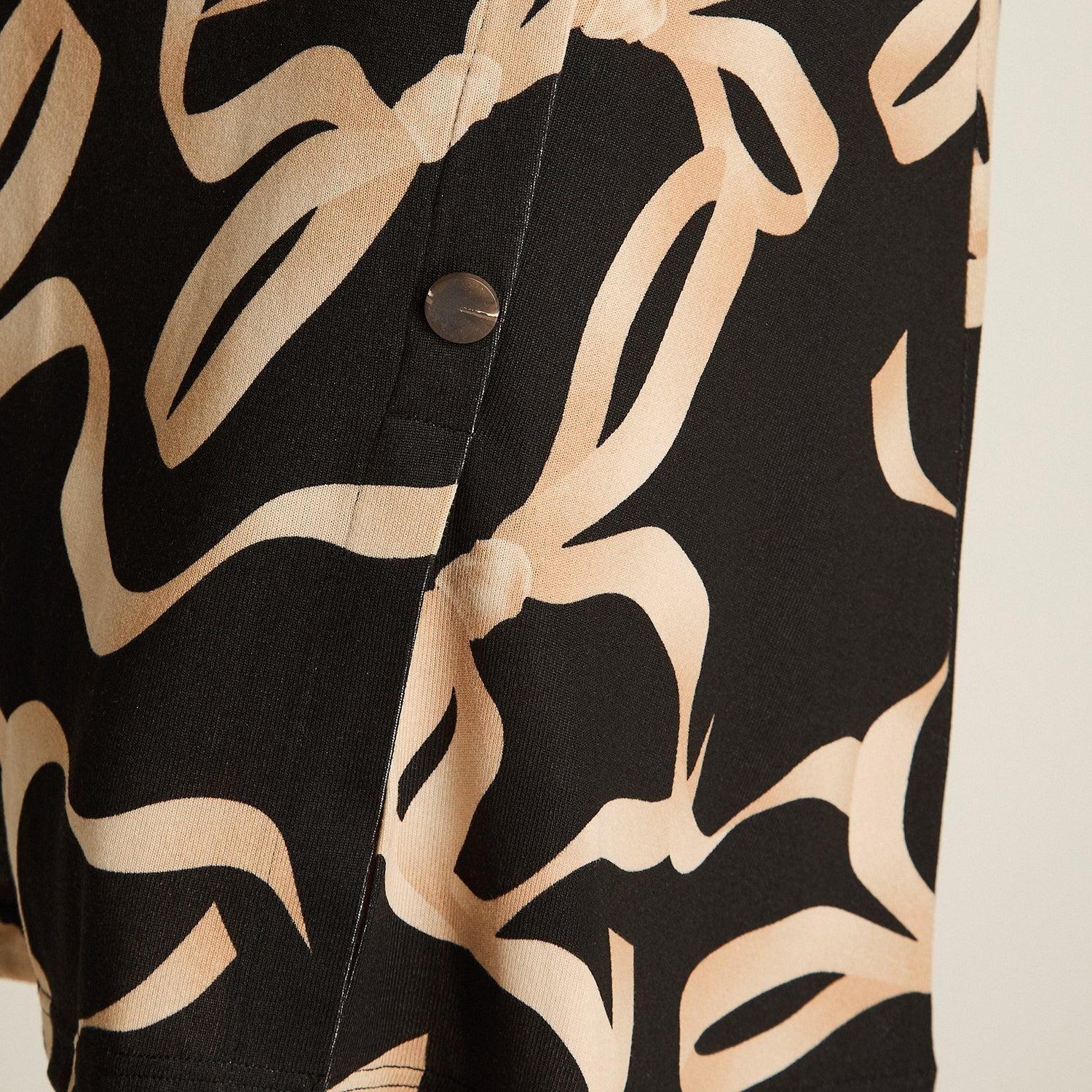 Falda Lanilla Negra Estampada Midi-2