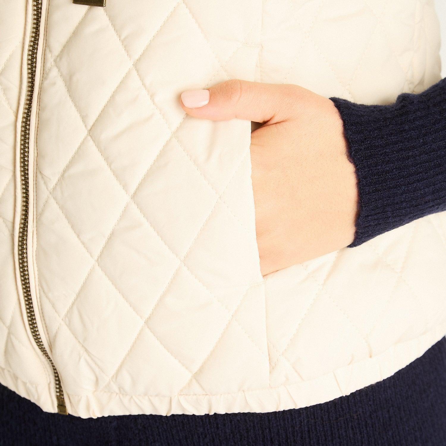 Parka Beige Sin Mangas No Elasticado Con Forro Calce Normal-2