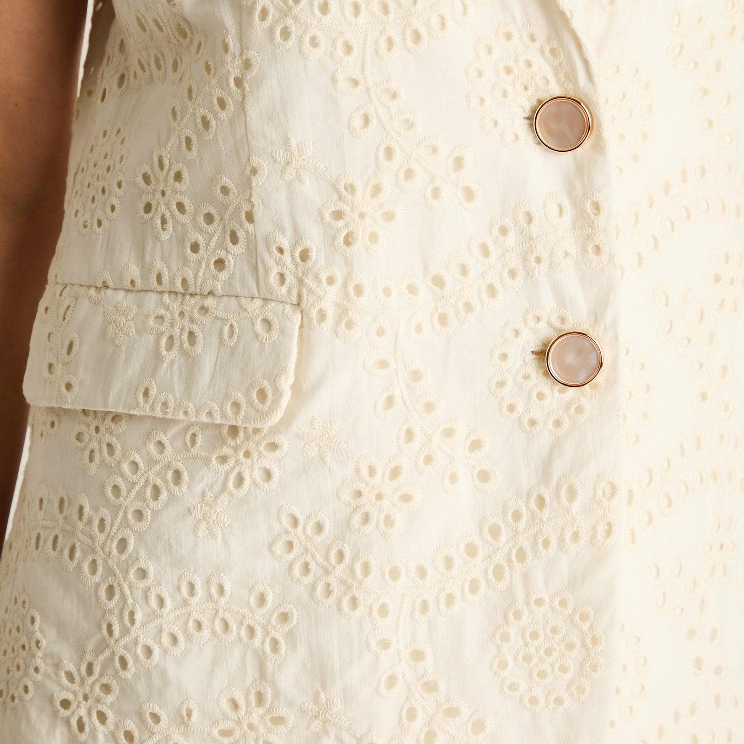 Blazer Crudo Sin Mangas con Broderie-2