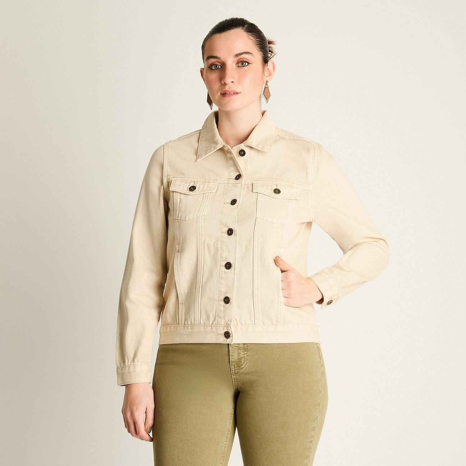 Casaca Mezclilla Beige-0
