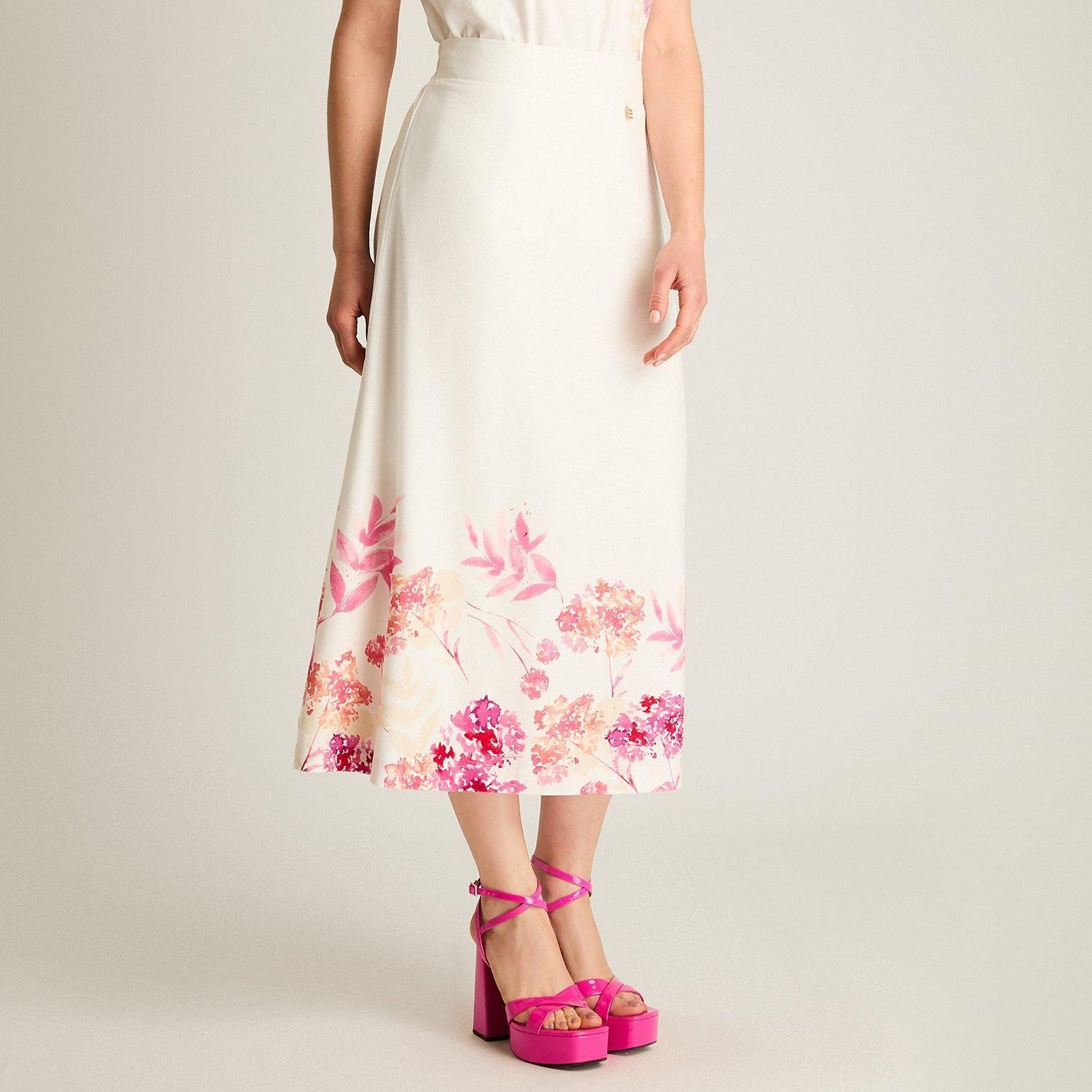 Falda Midi Crudo Floral-0