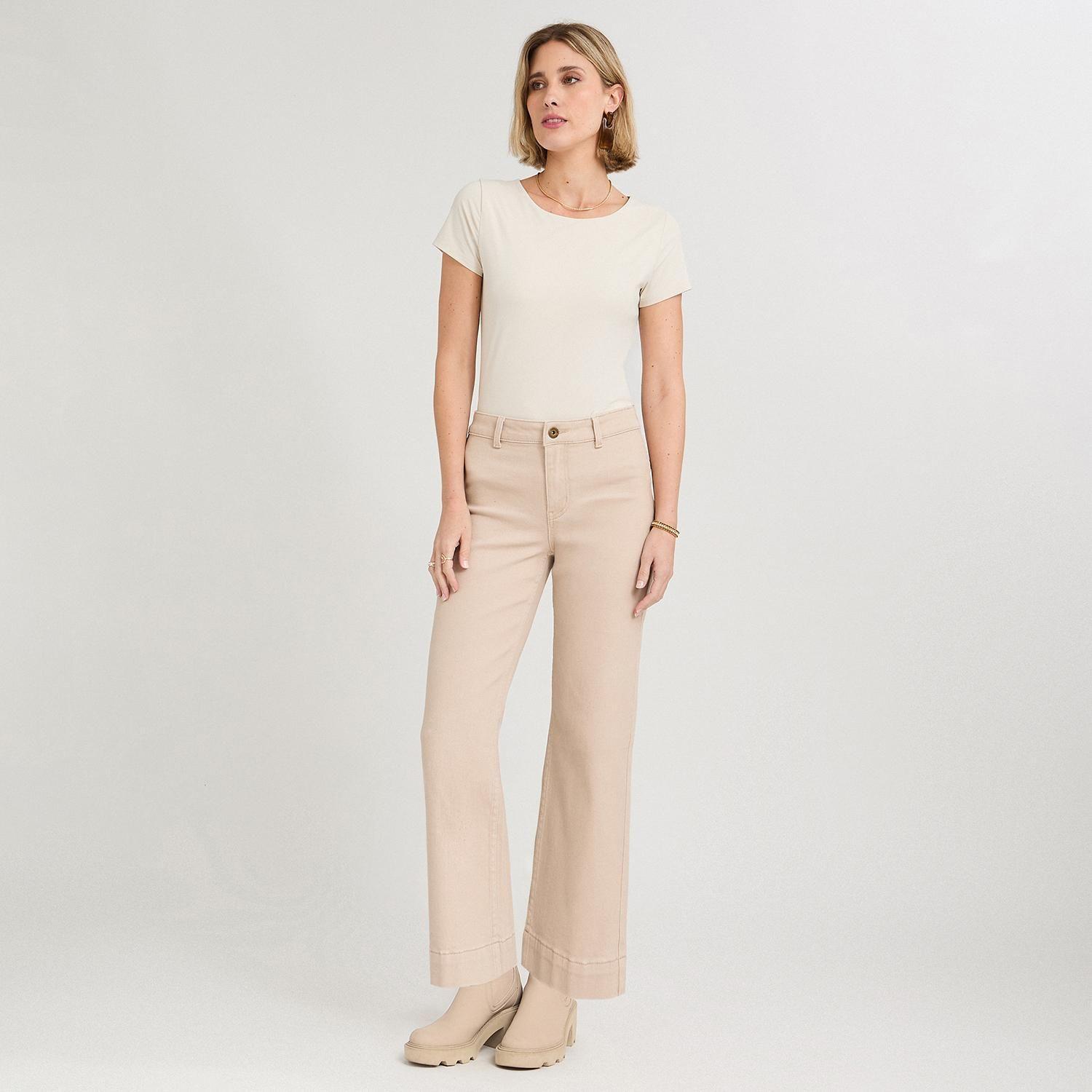 Jeans Culotte un Botón Camel-3