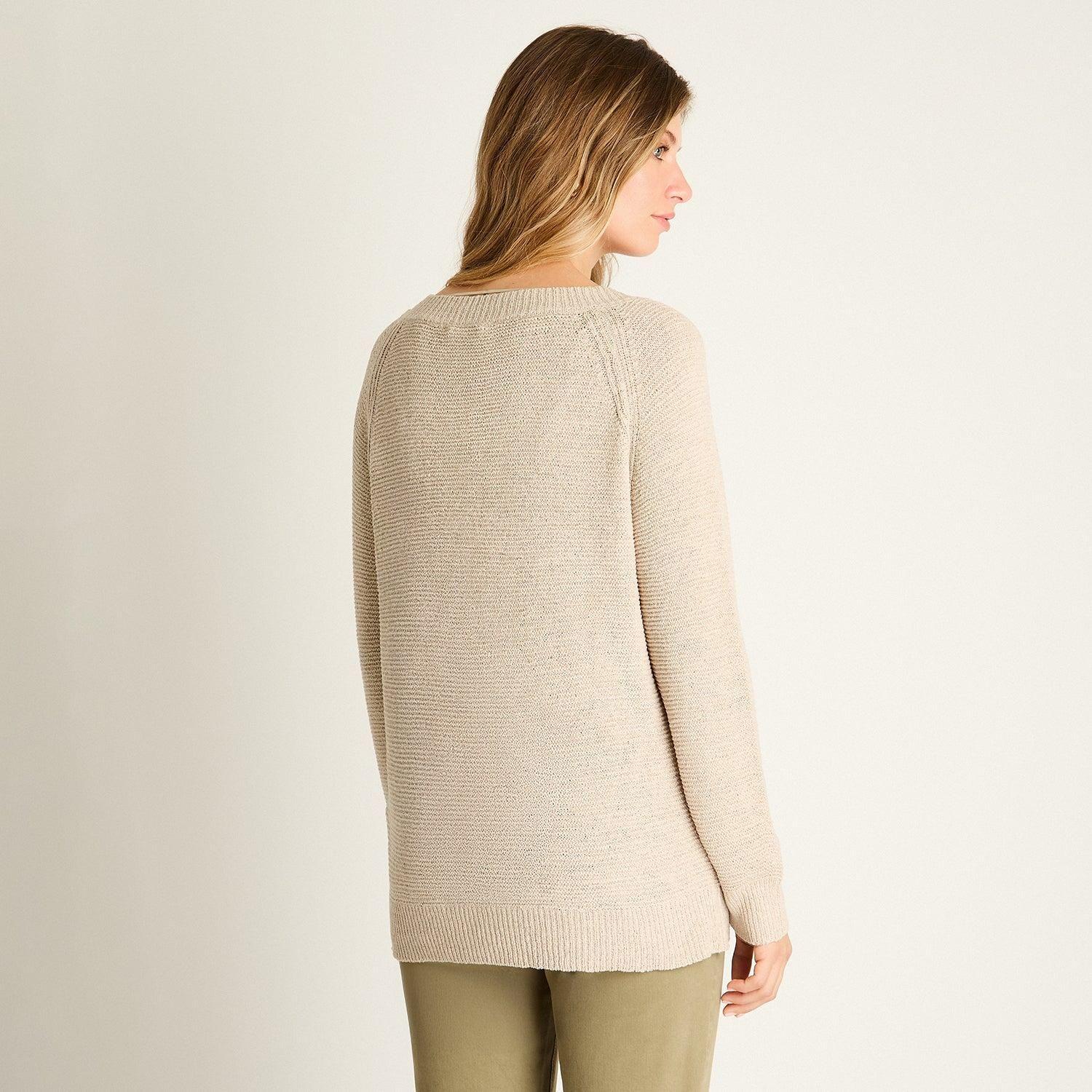 Sweater Beige Manga Larga Baja elasticidad Sin Forro Calce Normal-1