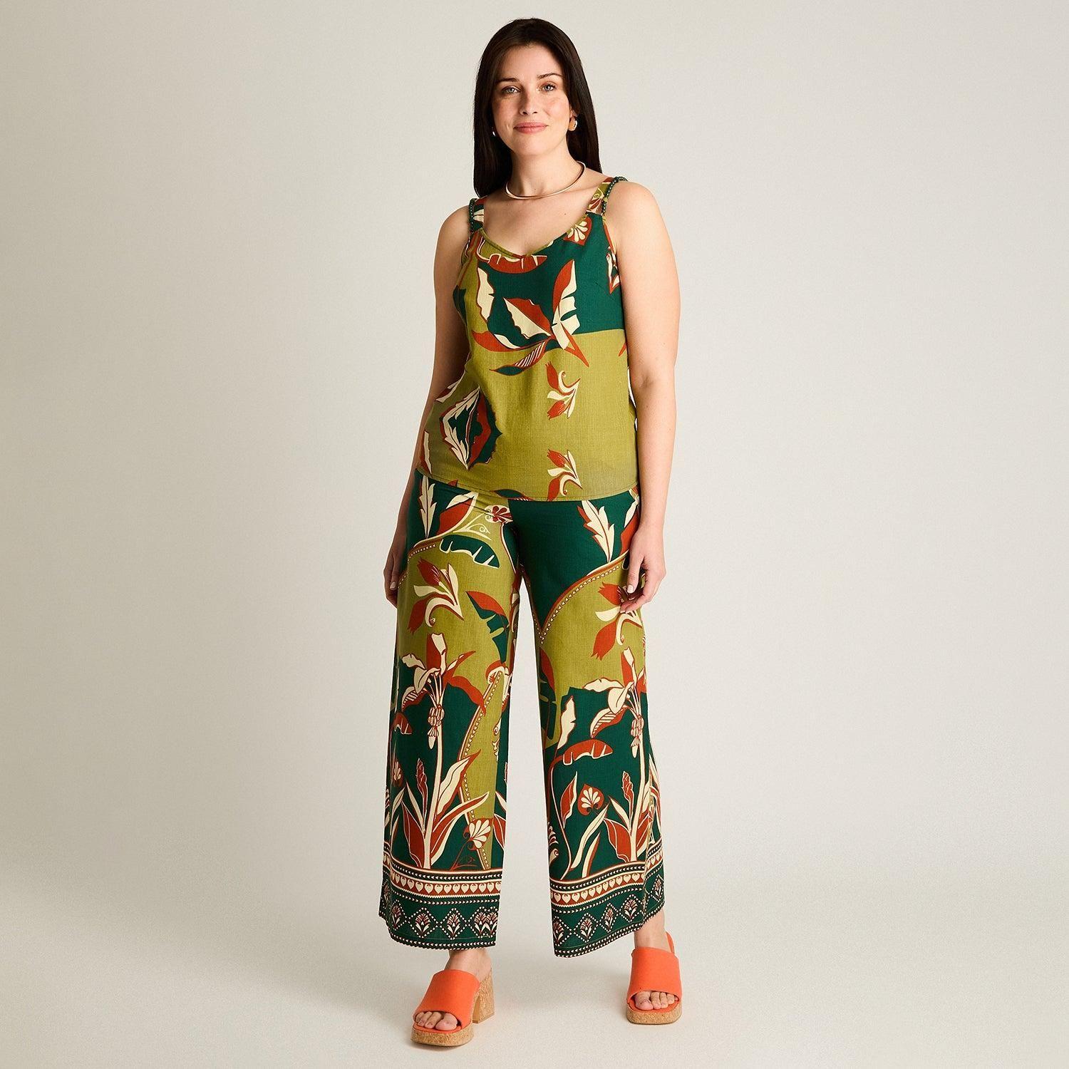 Blusa Verde Sin Mangas No Elasticado Calce Normal-3