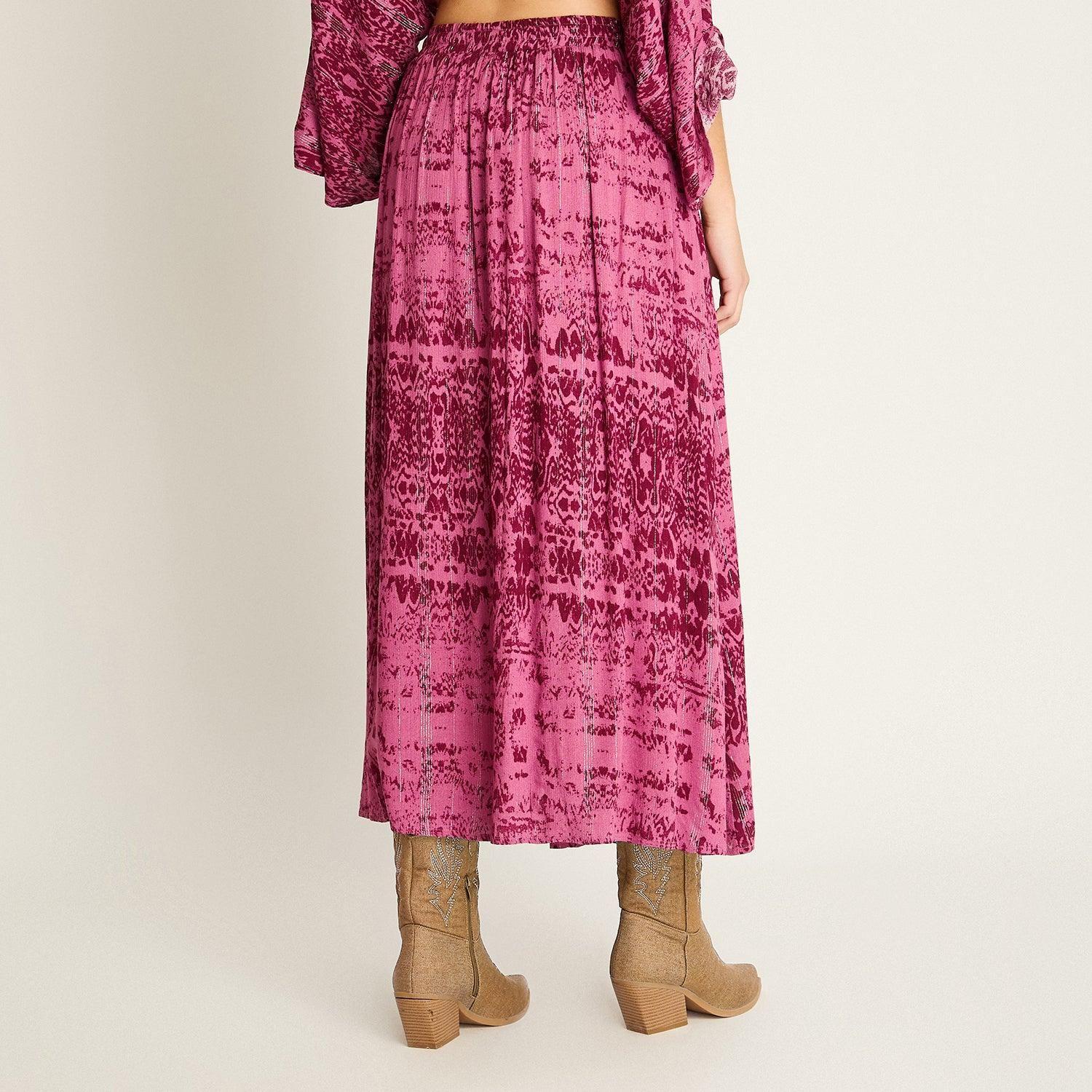 Falda Lila Maxi Estampado Boho-1