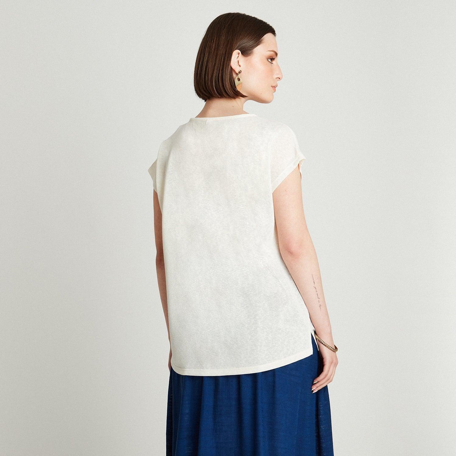 Polera Crudo Manga Kimono Cuello Redondo-1