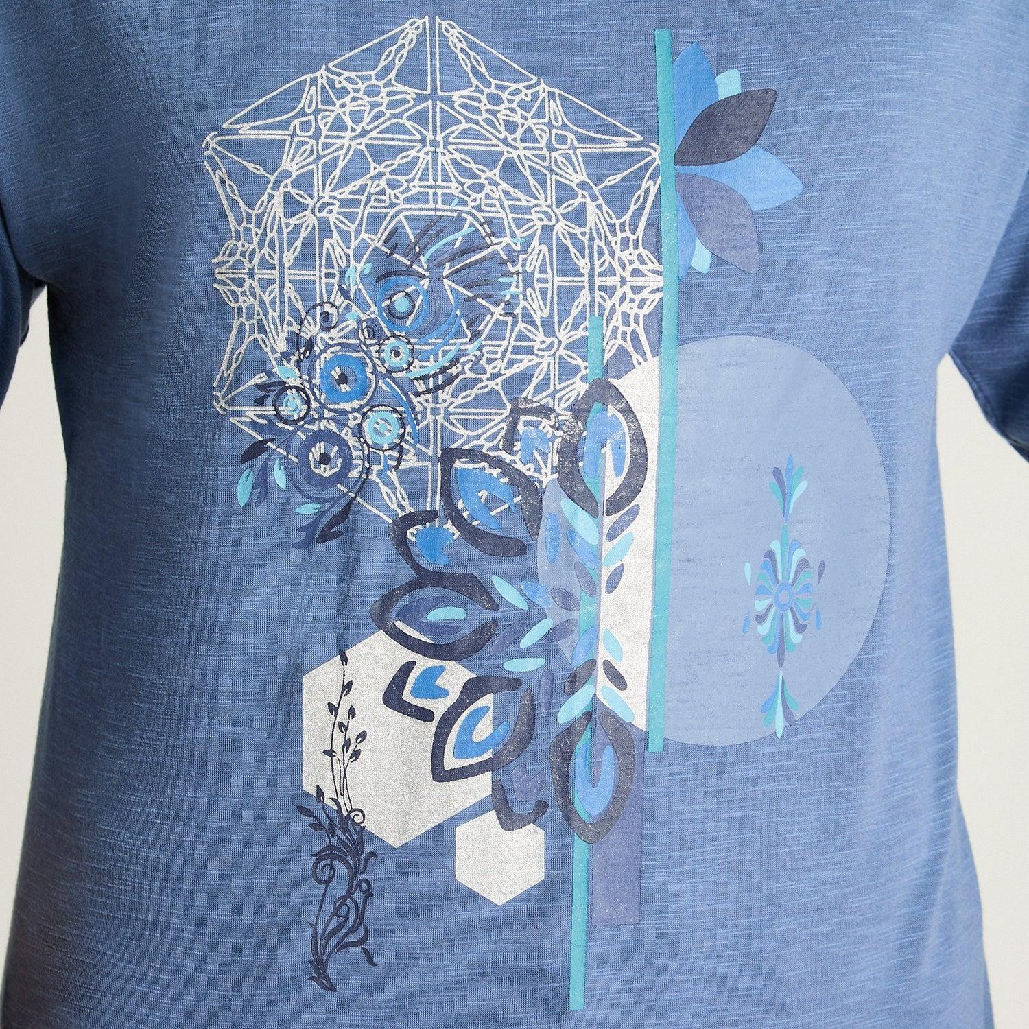 Polera Manga Larga Print Frontal Indigo-2