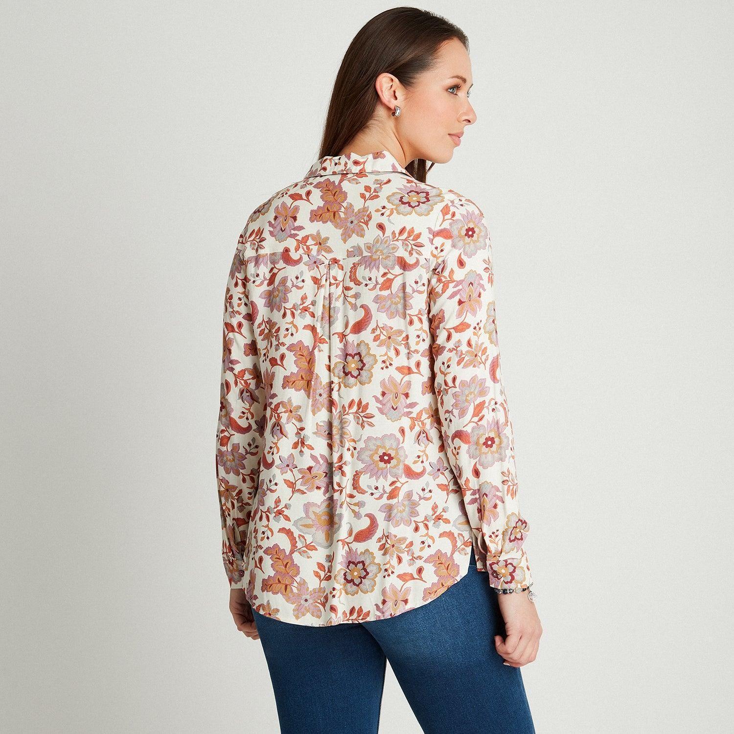 Blusa Lila Manga Larga Estampada-1