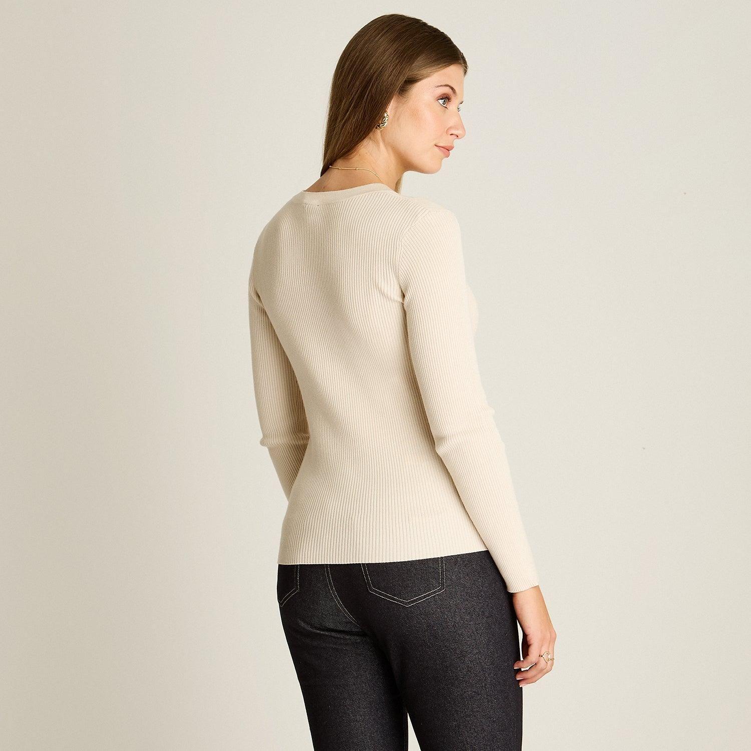 Sweater Arena Escote V con Cut Out-1