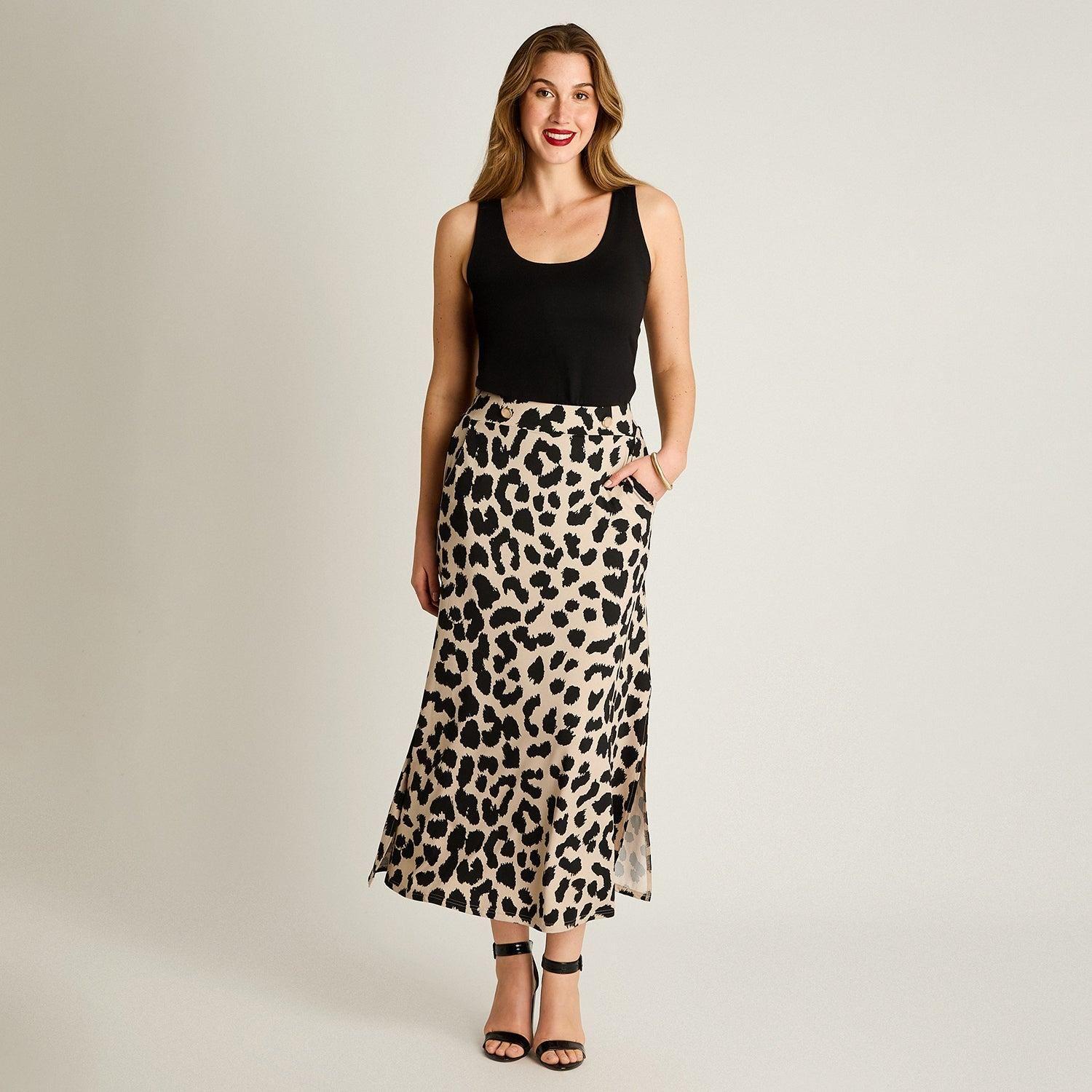 Falda Midi Animal Print Arena-3