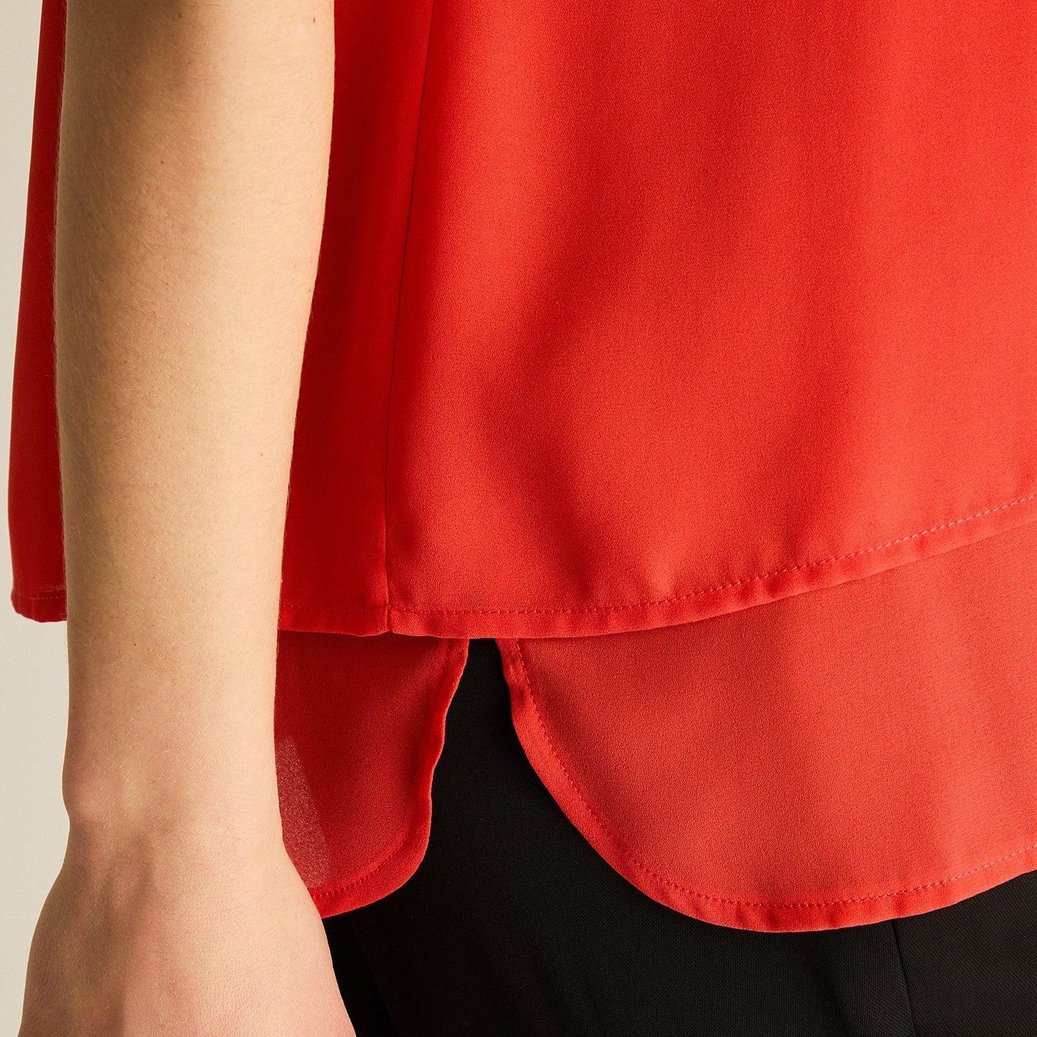 Blusa Coral Cuello Gota Manga Corta-2