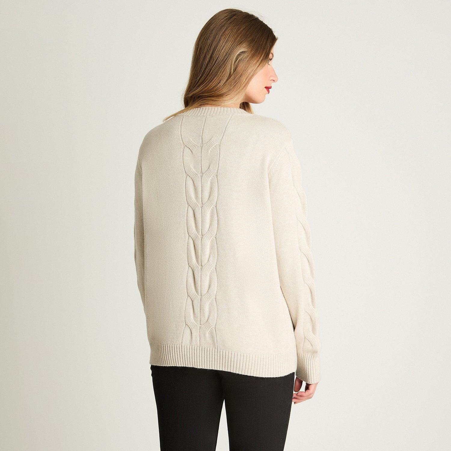 Sweater Escote Redondo Manga Larga Crudo-1