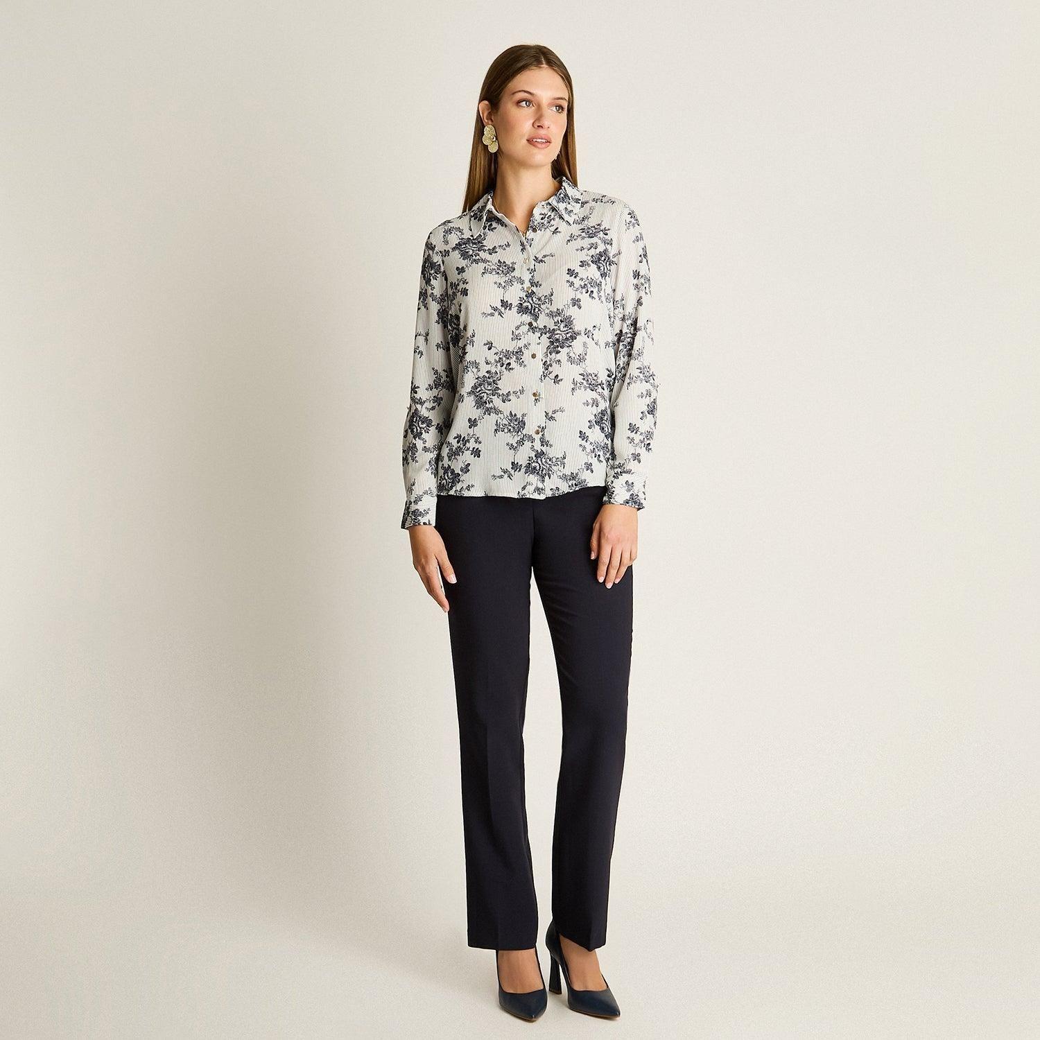 Blusa Camisera Georgette Básica-3