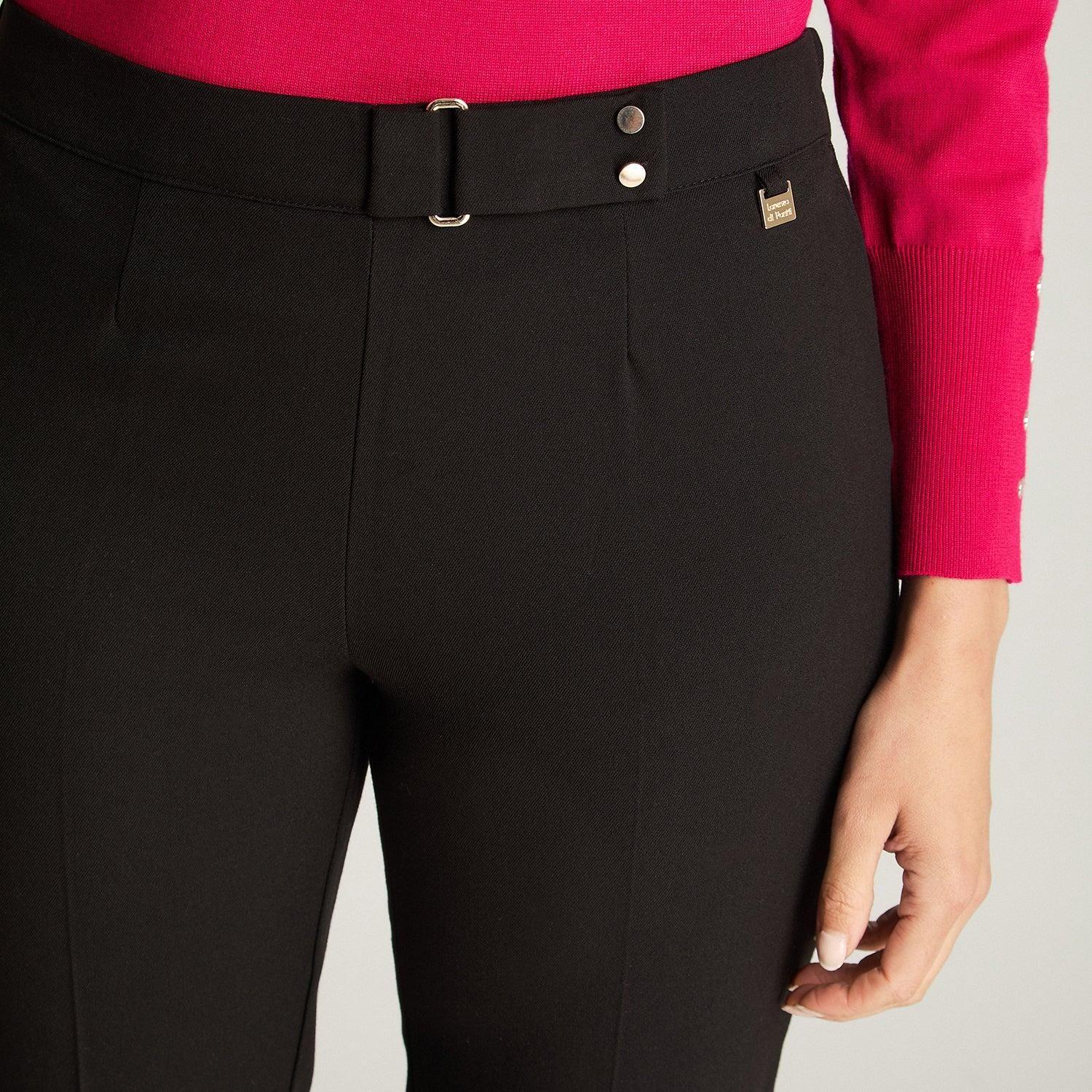 Pantalón Recto Con Pretina Trasera Elasticada Negro-2