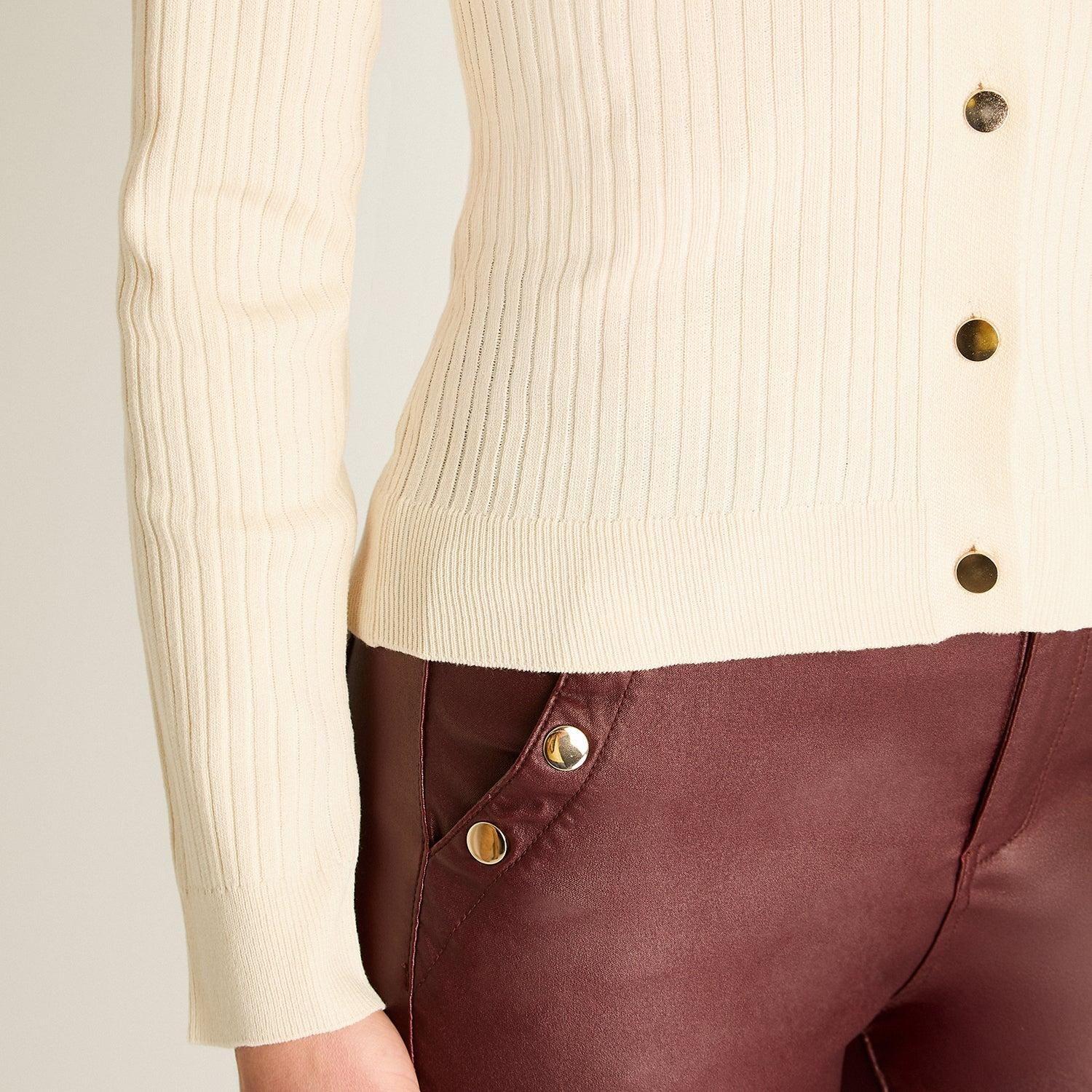 Cardigan Arena con Ribete Contraste-2