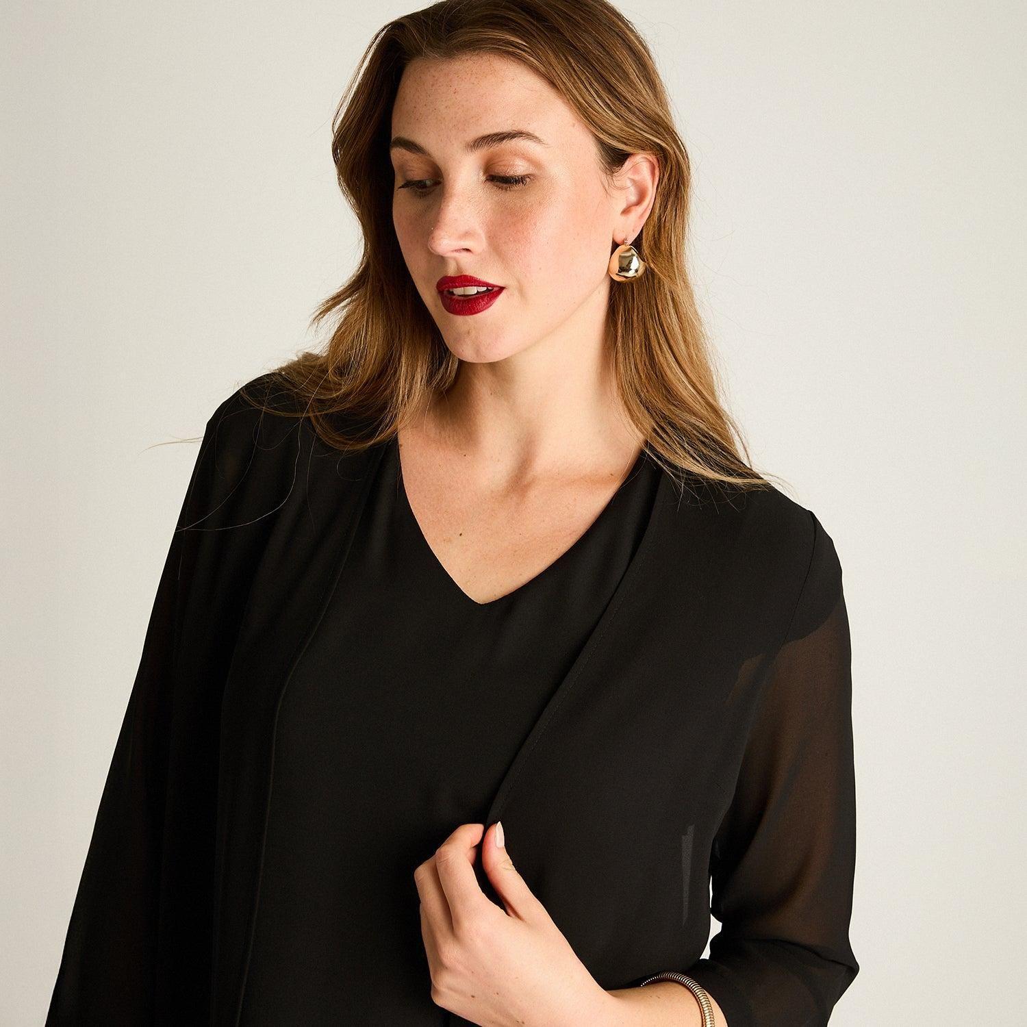 Tapado Negro Largo 3/4-2