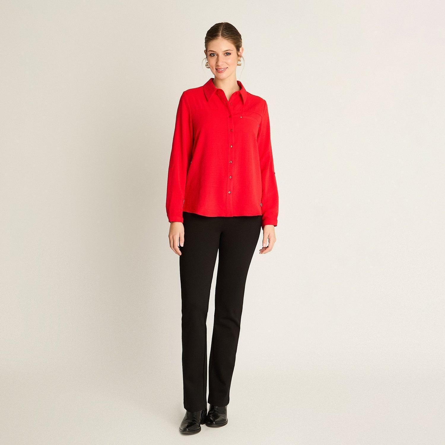Blusa Roja de Botones-3