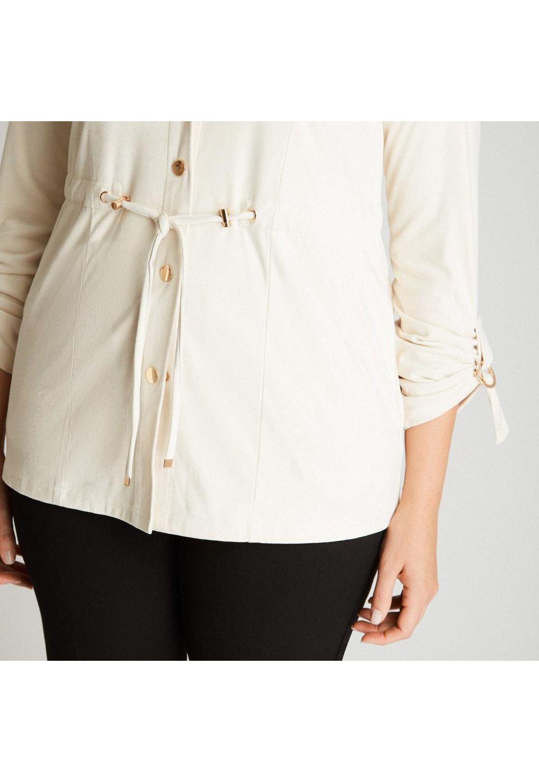 Chaqueta Bonded Arena Manga Larga Cuello Camisero-2