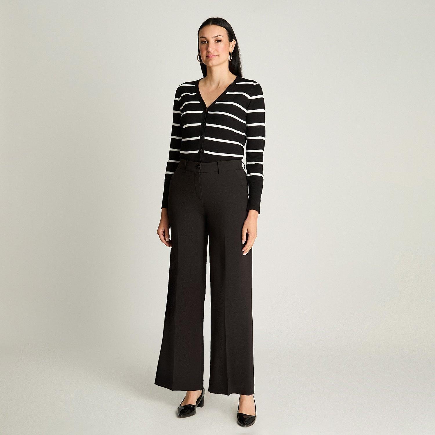 Pantalón Sastrero Pretina Elásticada Negro-3