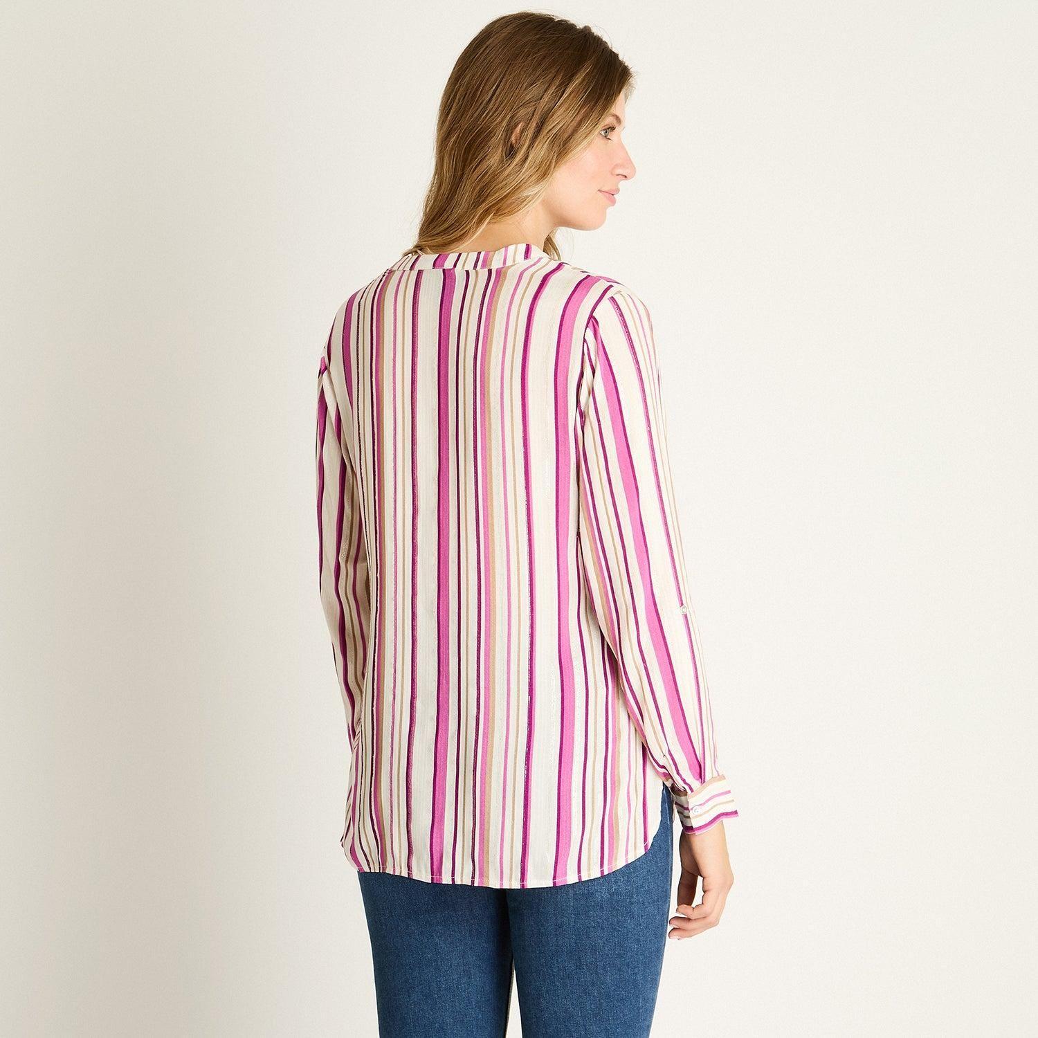 Blusa Magenta con Rayas-1