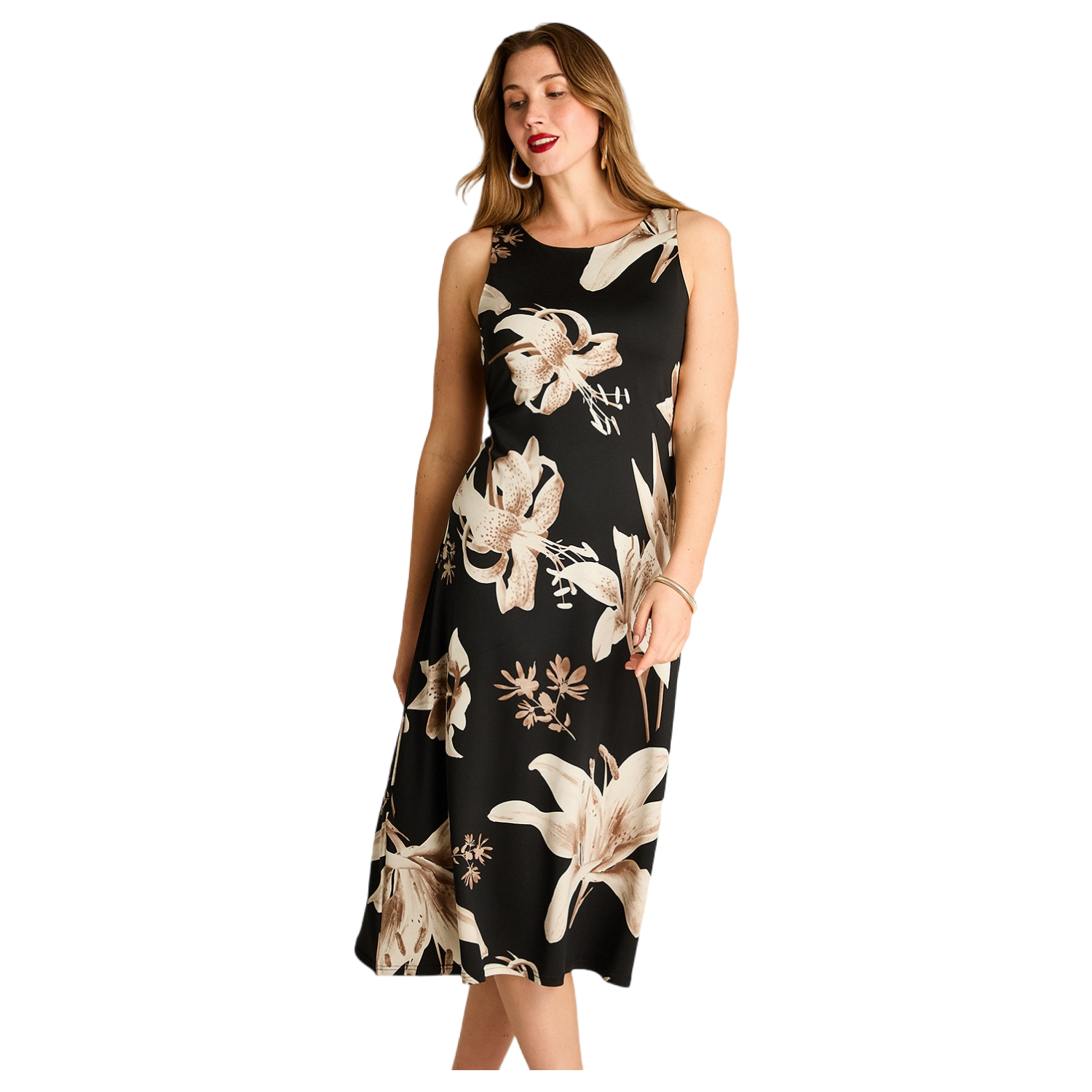 Vestido Maxi Negro Floral-0