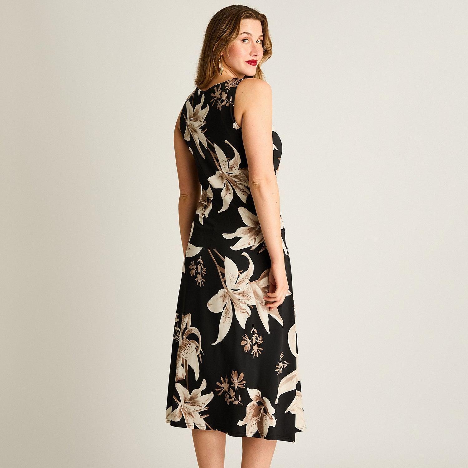 Vestido Maxi Negro Floral-1