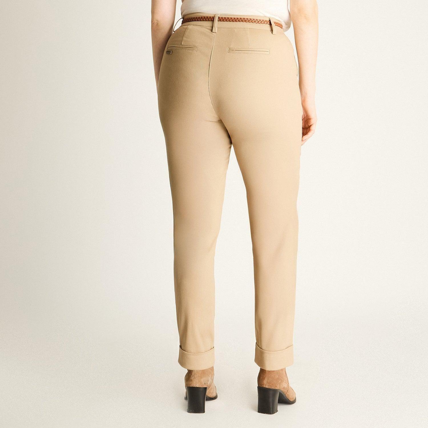Pantalón Beige con Cinturón Trenzado-1
