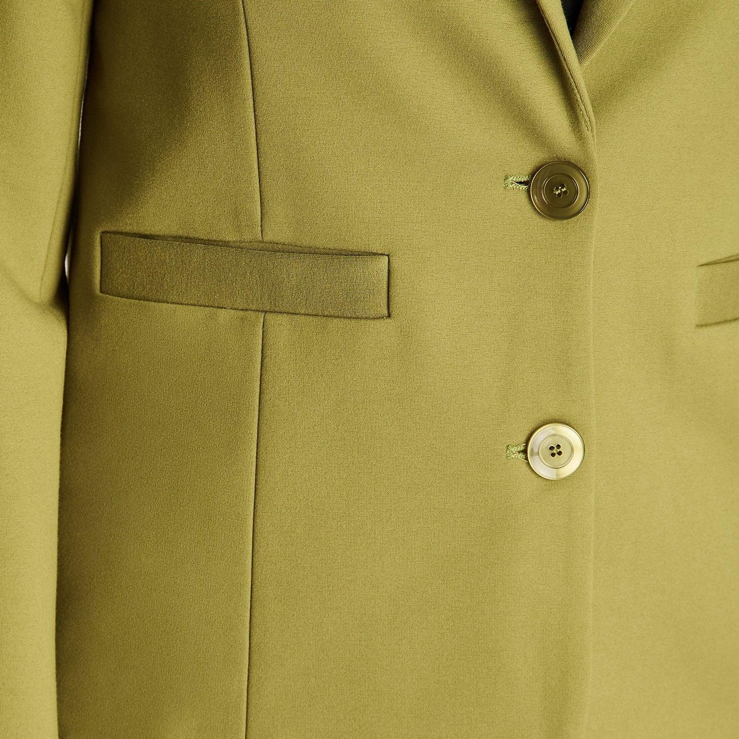 Blazer Pistacho Básico Punto Roma con Dos Bolsillos-2