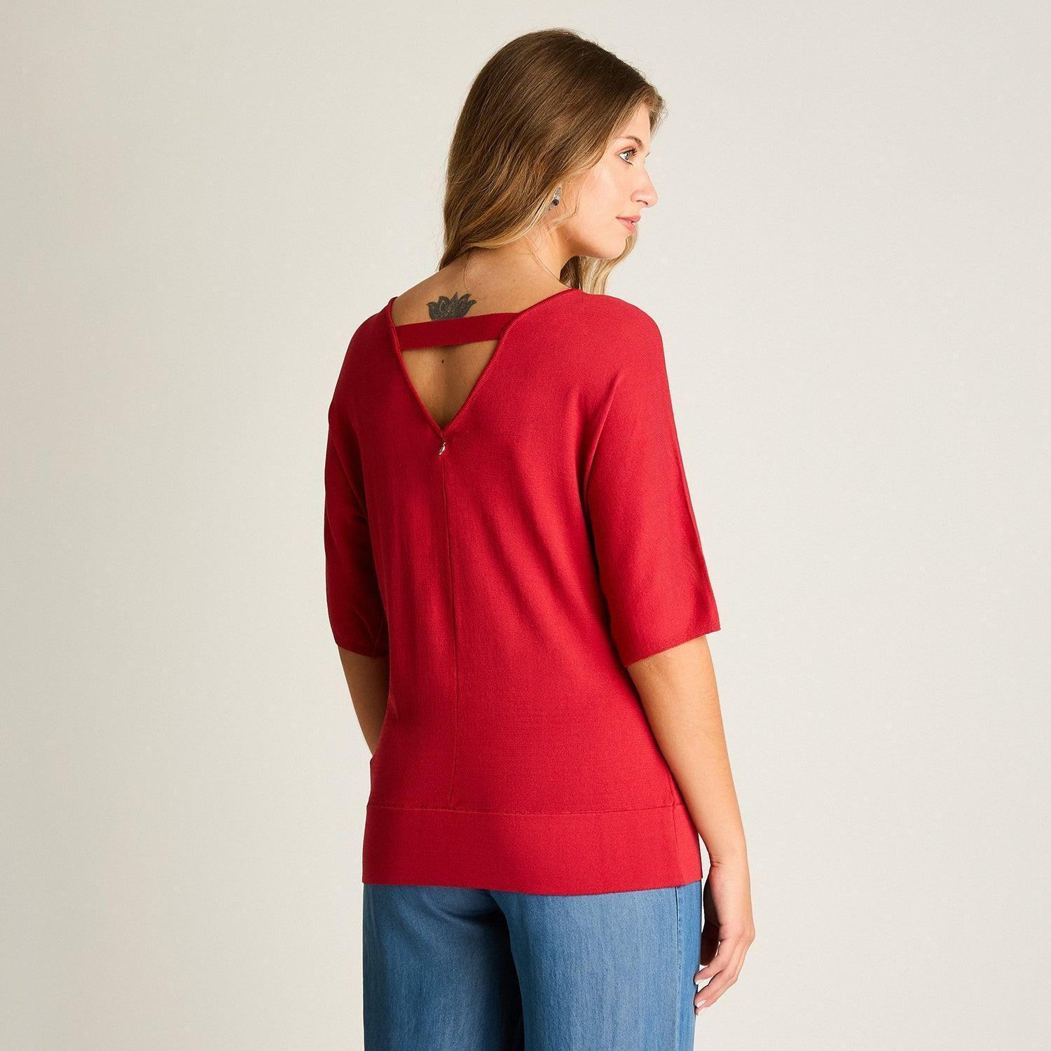 Polera Fucsia Manga Corta Baja elasticidad Sin Forro Calce Normal-1