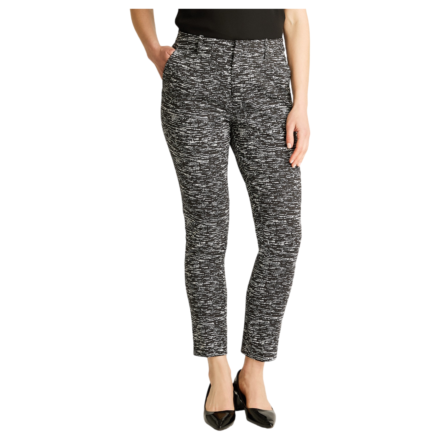 Pantalón Slim Fit Negro Jaspeado-0