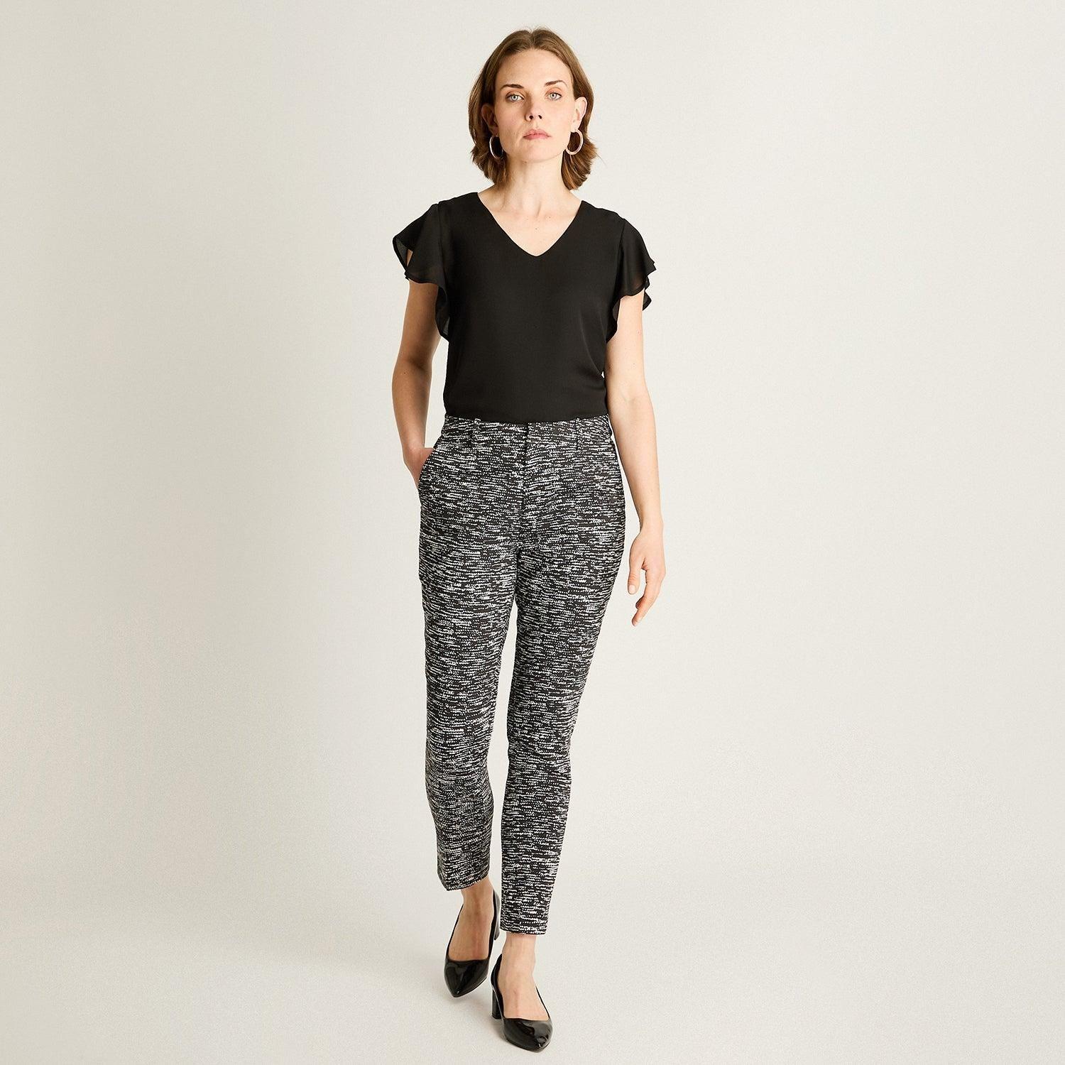 Pantalón Slim Fit Negro Jaspeado-3