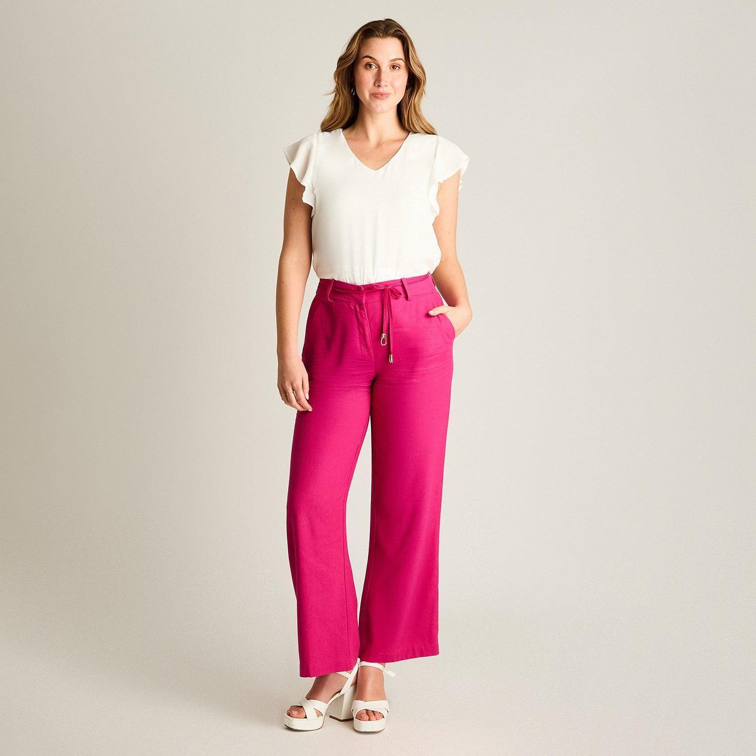 Pantalón Formal Palazzo Fucsia-3
