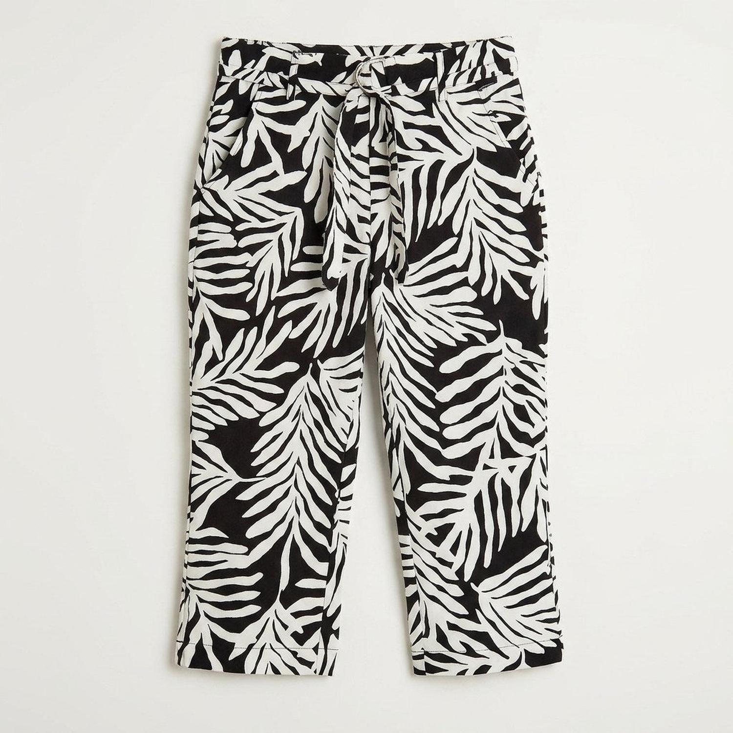 Capri Estampado Negro Con Lazo Y Bolsillos-5