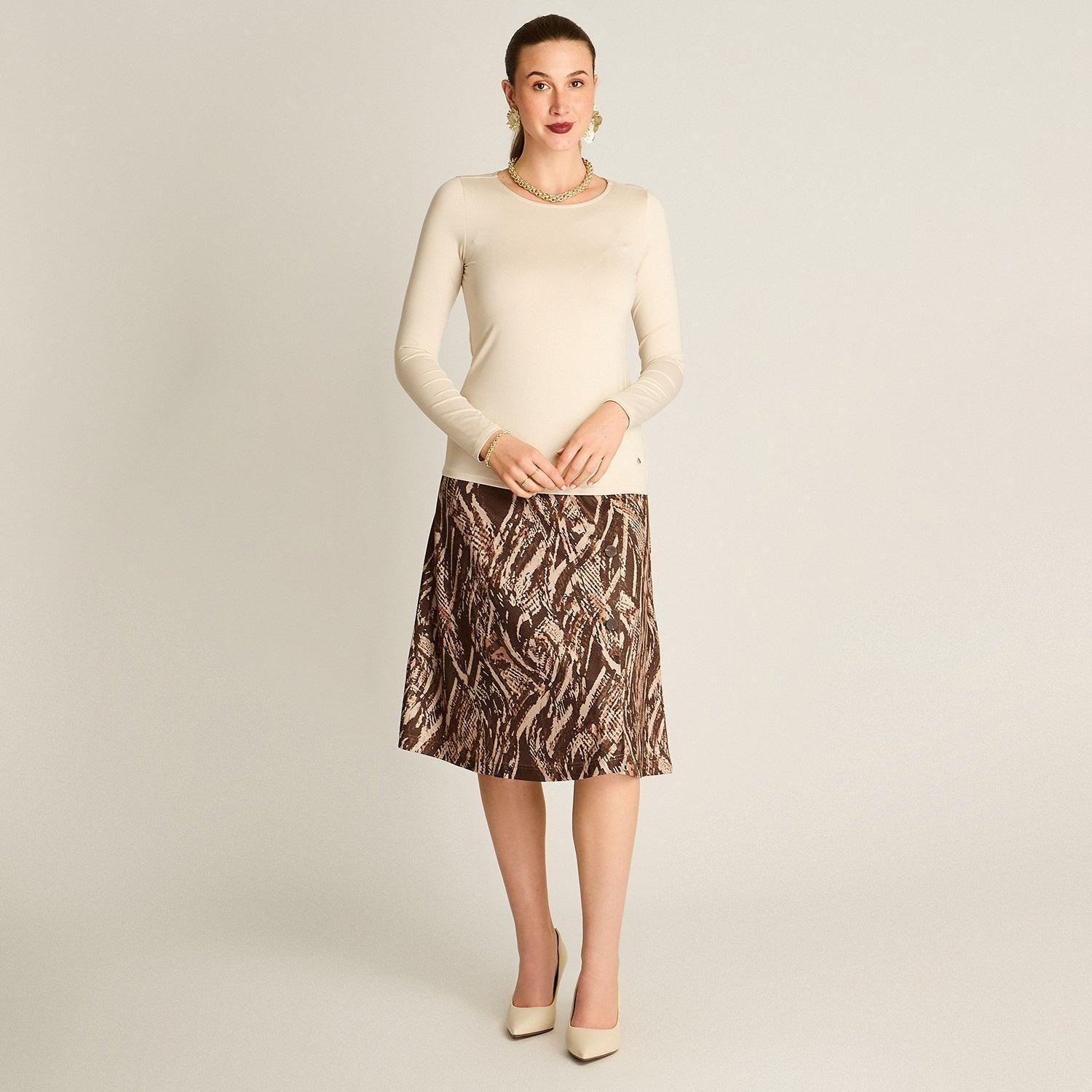 Polera Básica Arena Manga Larga Escote Redondo-3