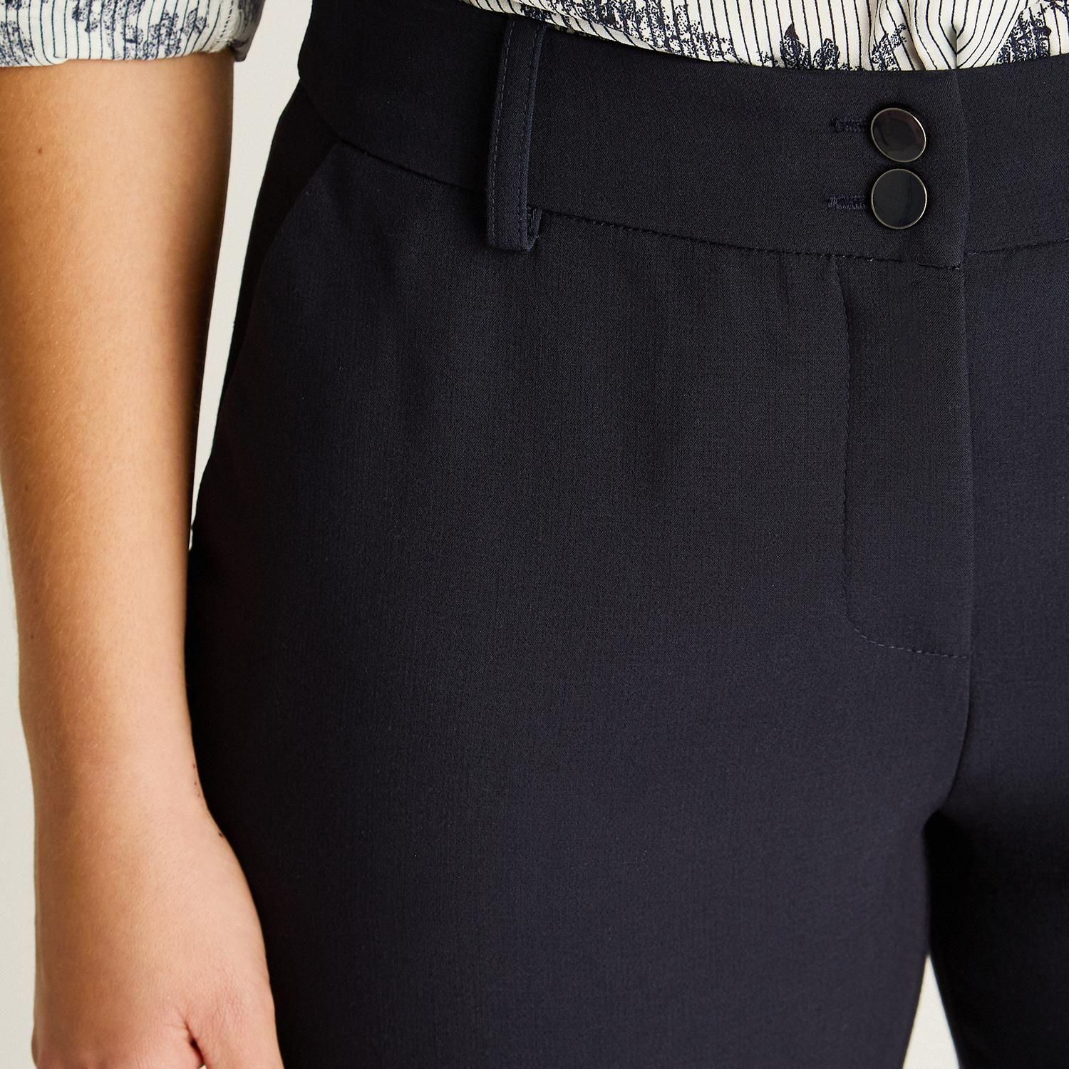 Pantalon Formal Azul Tiro Medio-2