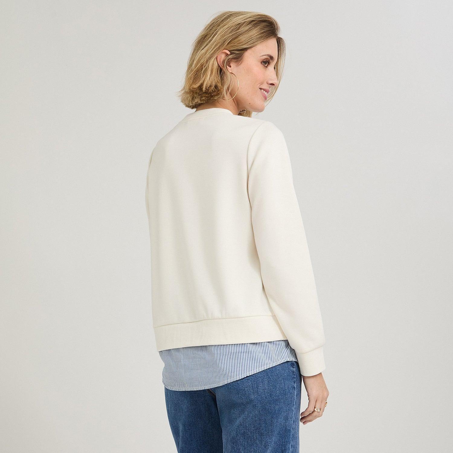 Polerón Algodón con Blusa Listada Crudo-2