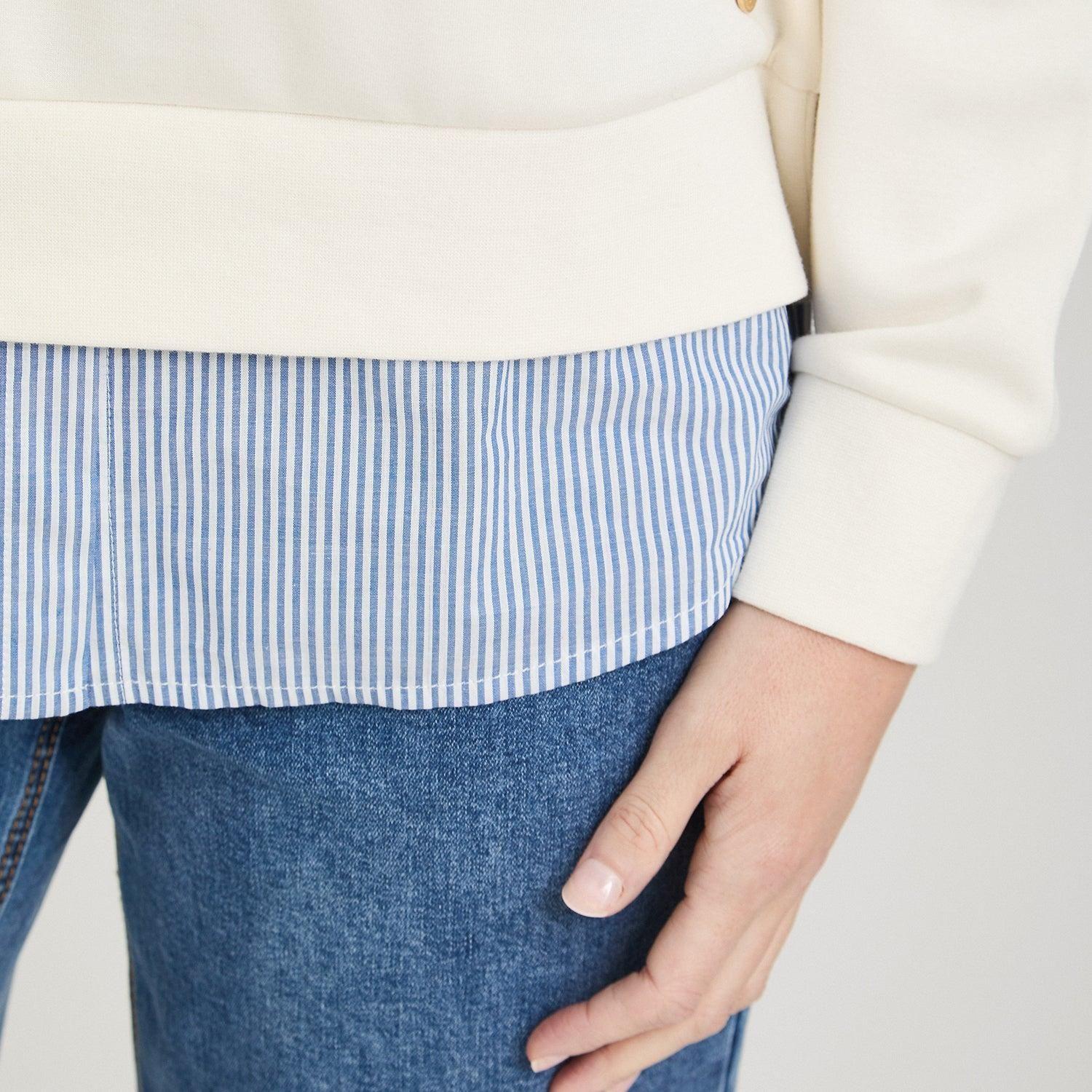 Polerón Algodón con Blusa Listada Crudo-3