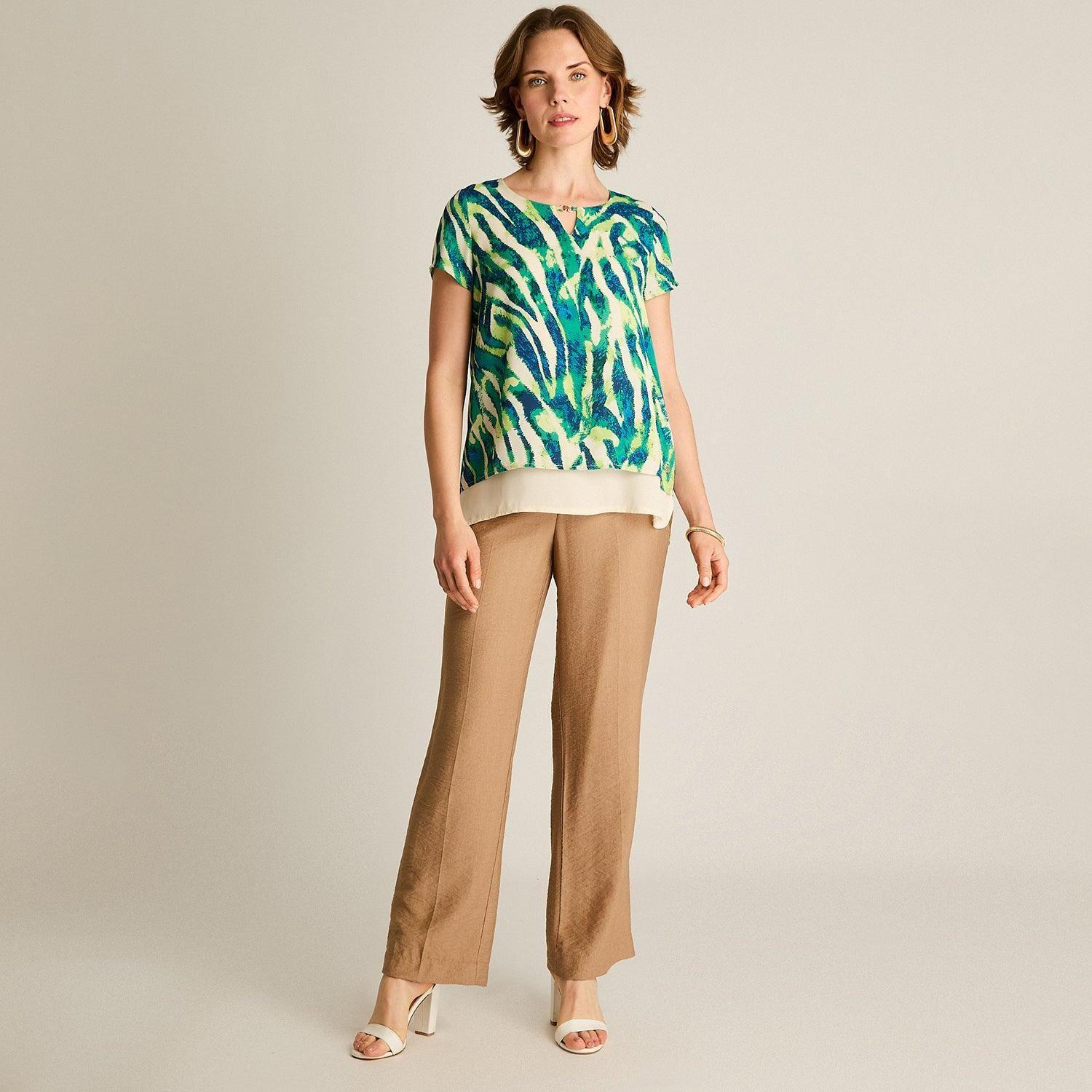 Blusa Verde Estampado Jungle-3