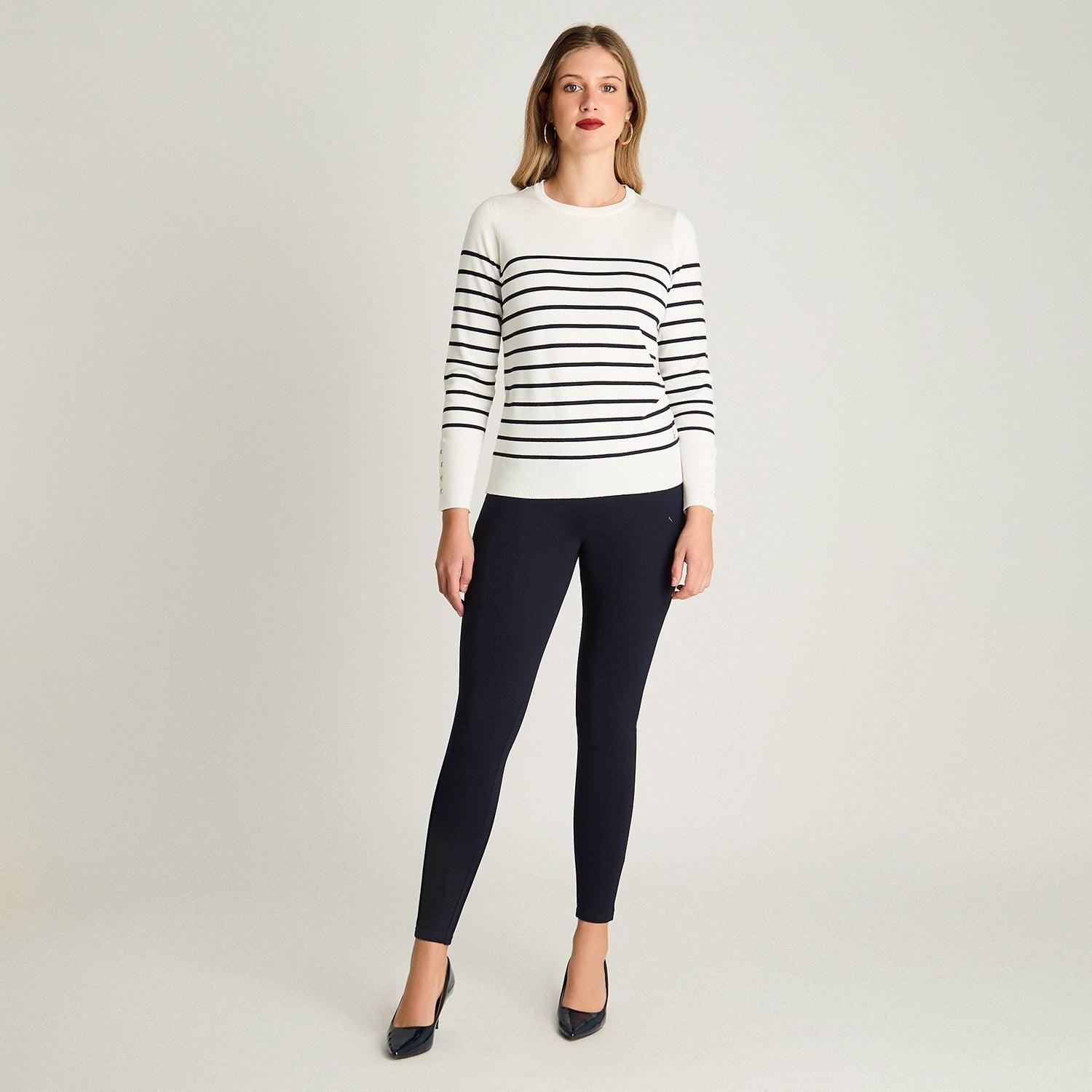 Sweater Manga Larga Escote Redondo Crudo-3