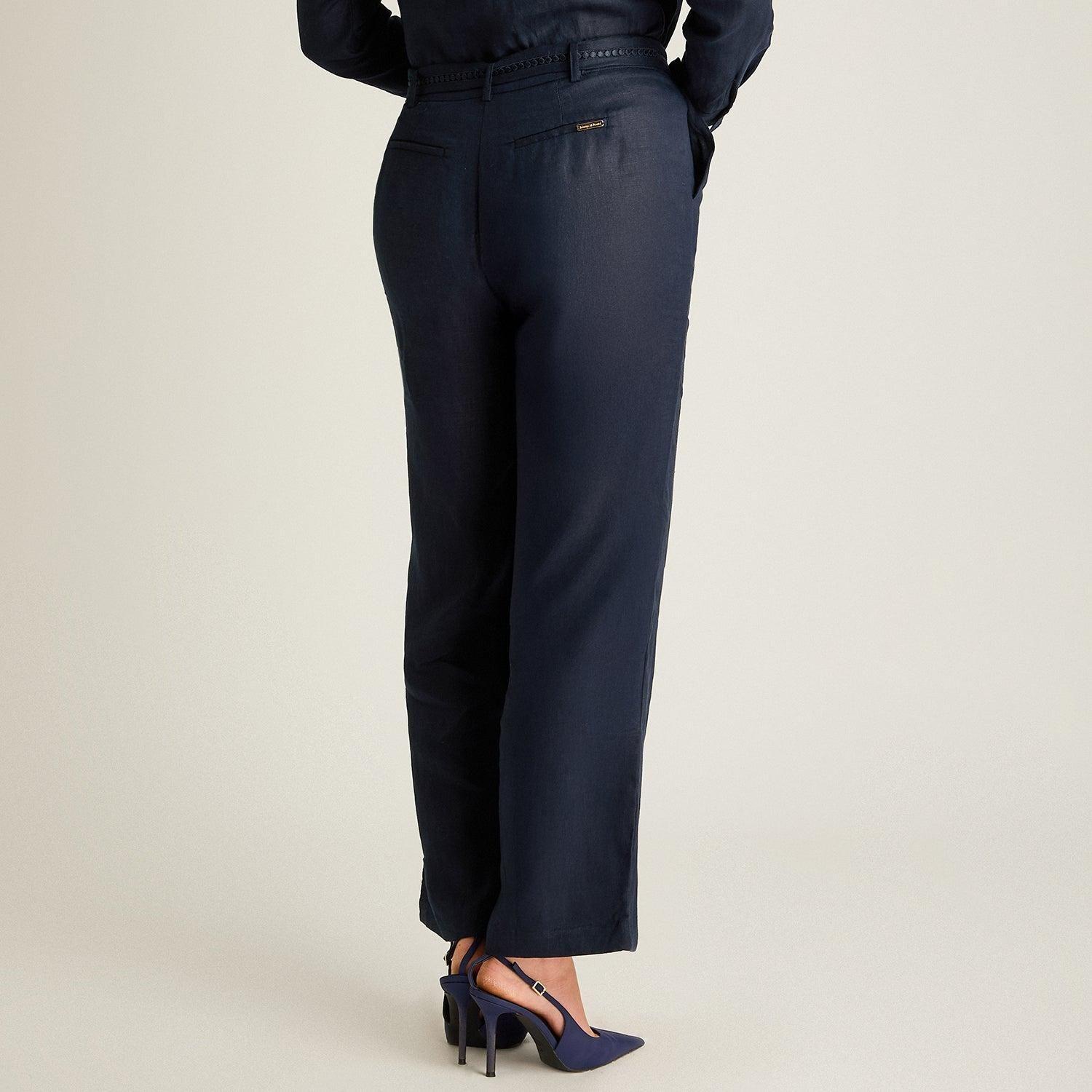 Pantalón Palazzo Azul 100% Lino-1