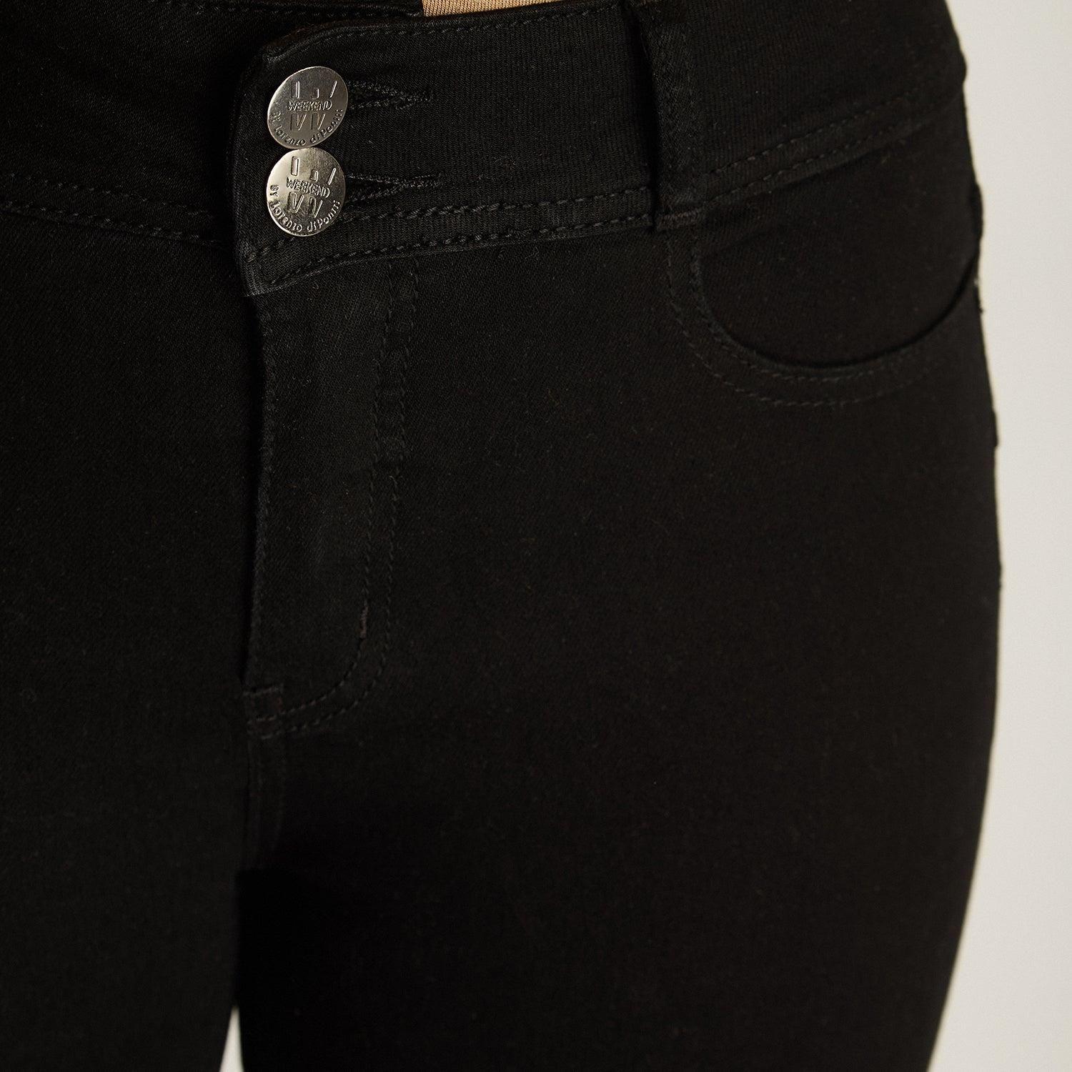 Jeans Negro Elasticidad Media Sin Forro Calce Normal Tela Denim-2