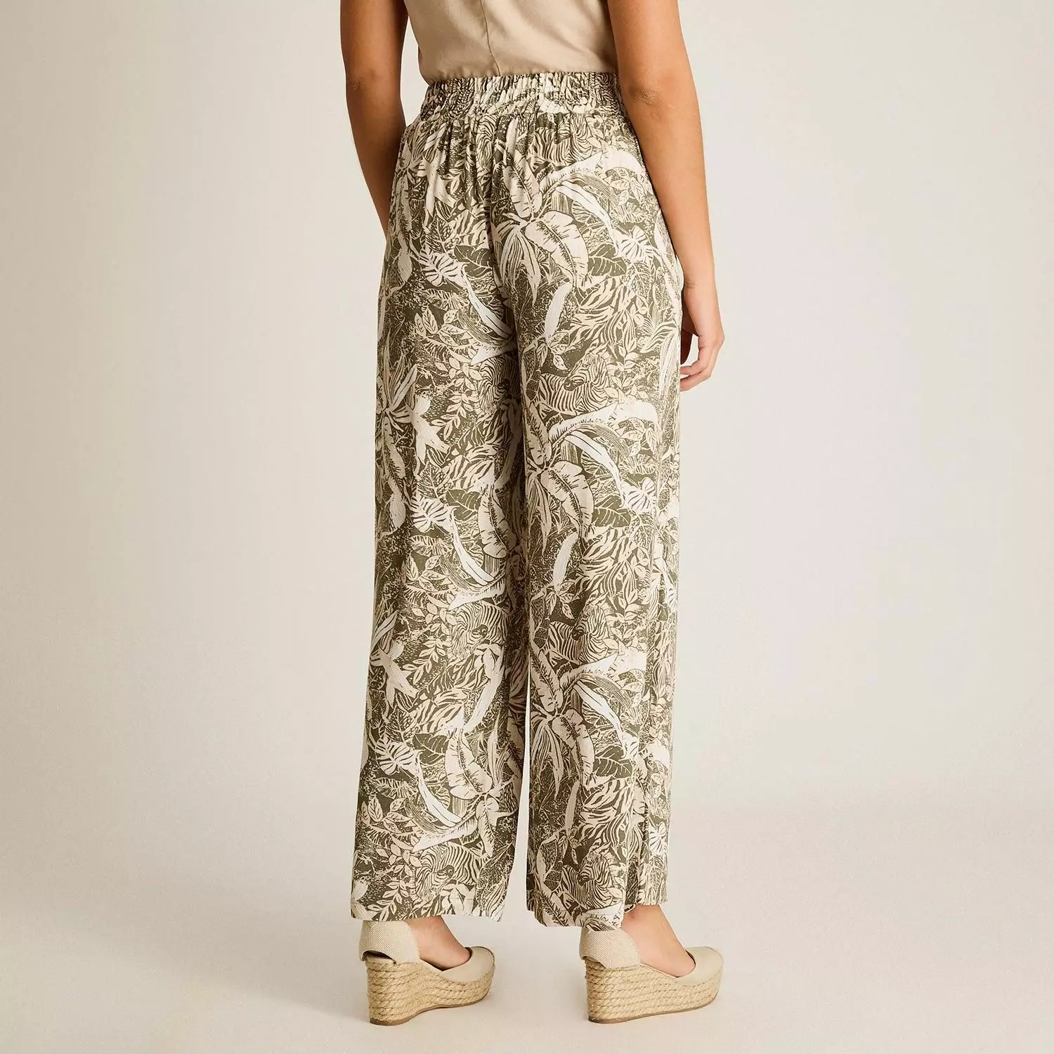 Pantalon Sport Verde Palazzo No Elasticado Calce Normal-1