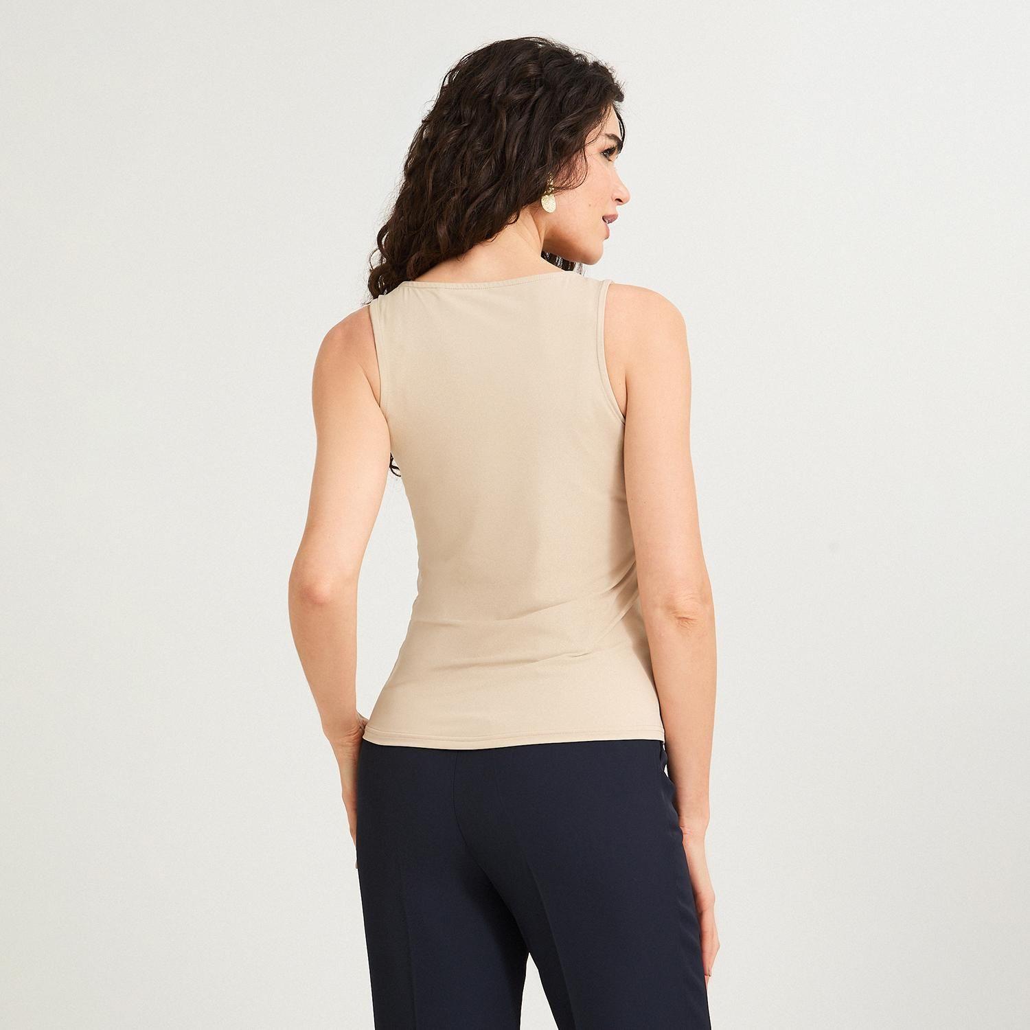 Polera Básica sin Mangas Beige-1