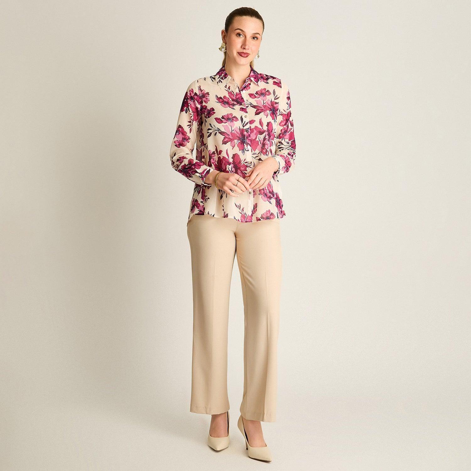 Blusa Camisera Arena Estampada con Lurex-3