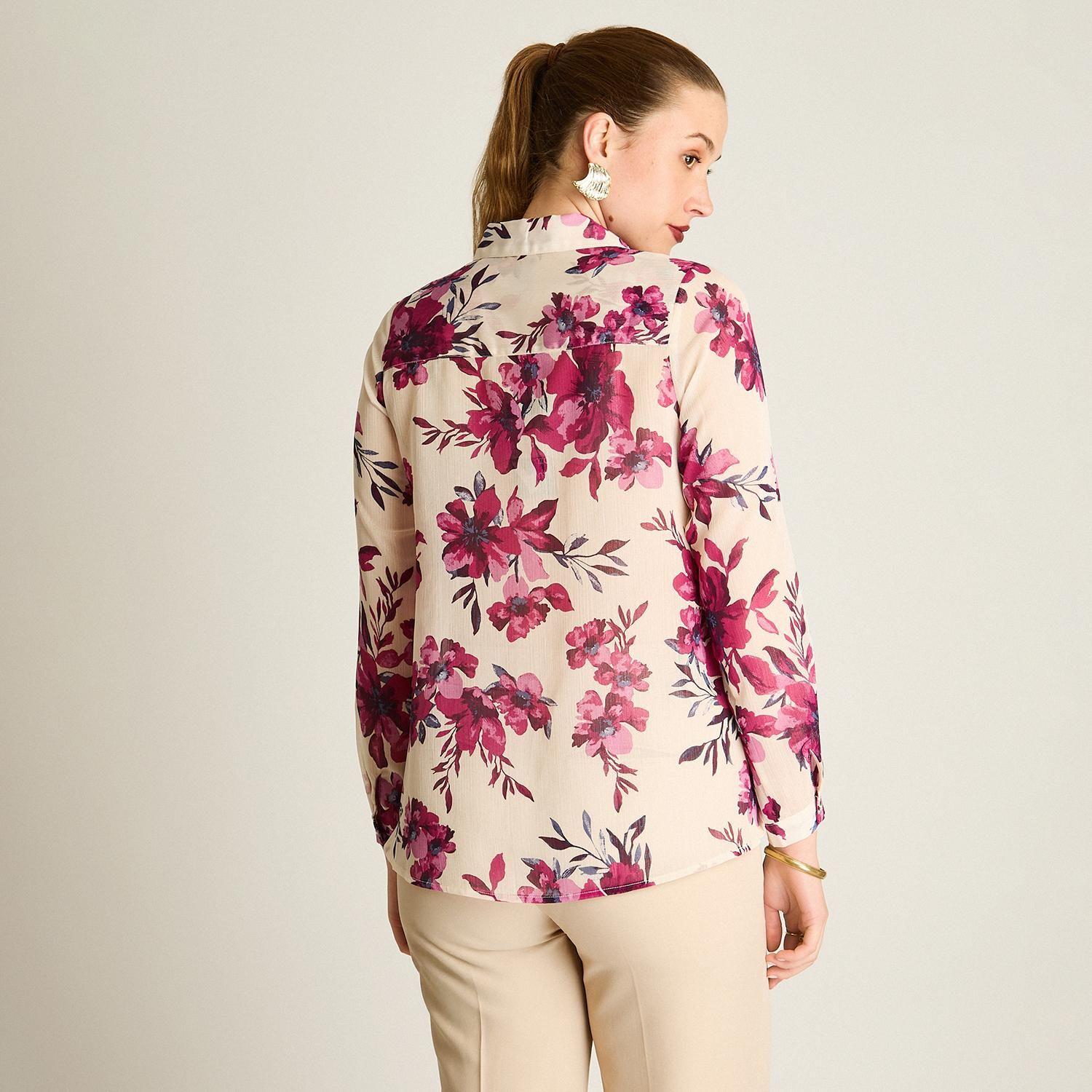 Blusa Camisera Arena Estampada con Lurex-1