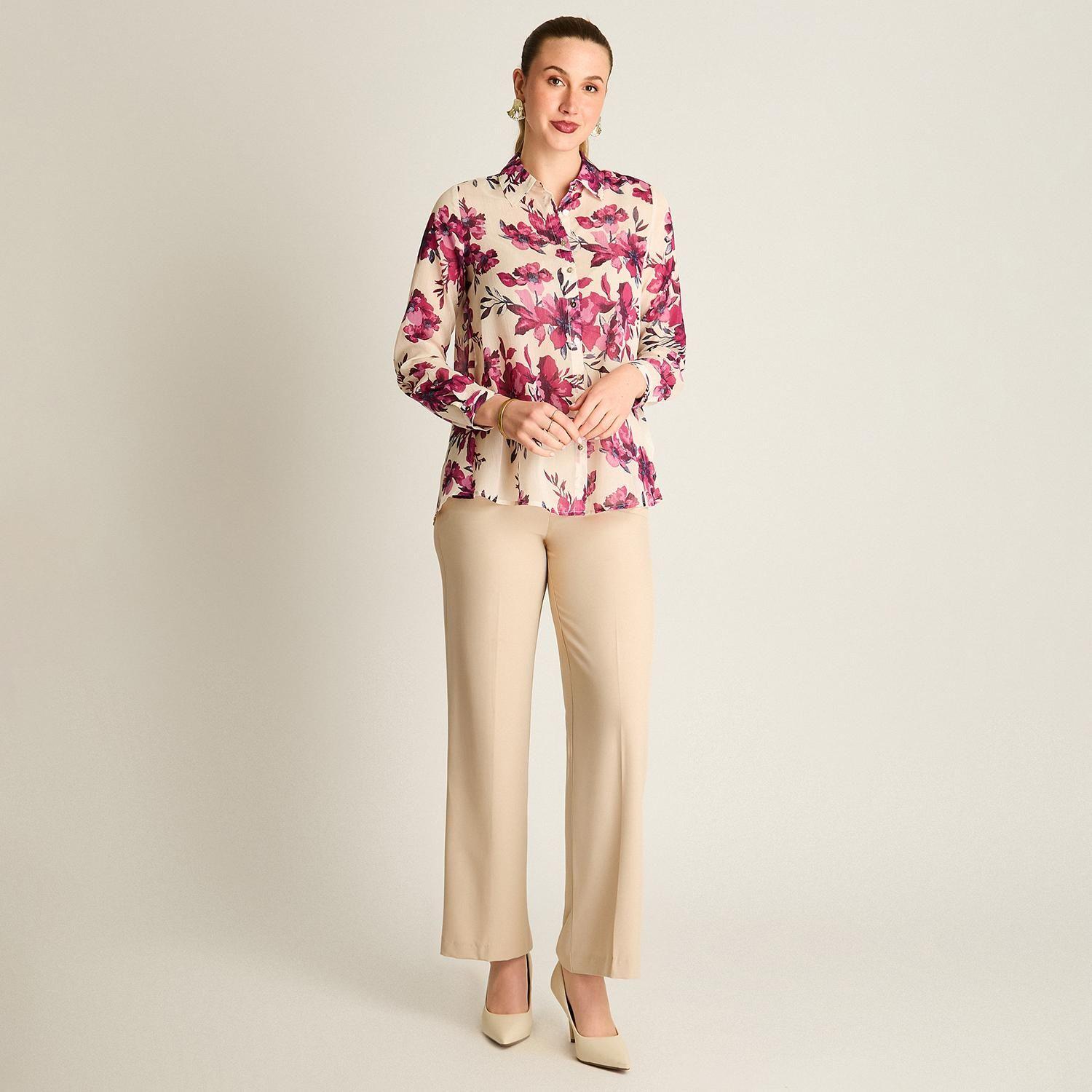 Blusa Camisera Arena Estampada con Lurex-3