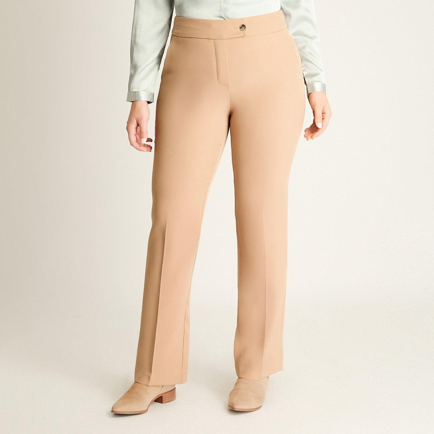 Pantalón Formal Camel Corte Recto-0