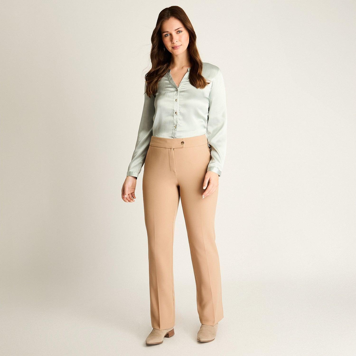 Pantalón Formal Camel Corte Recto-3