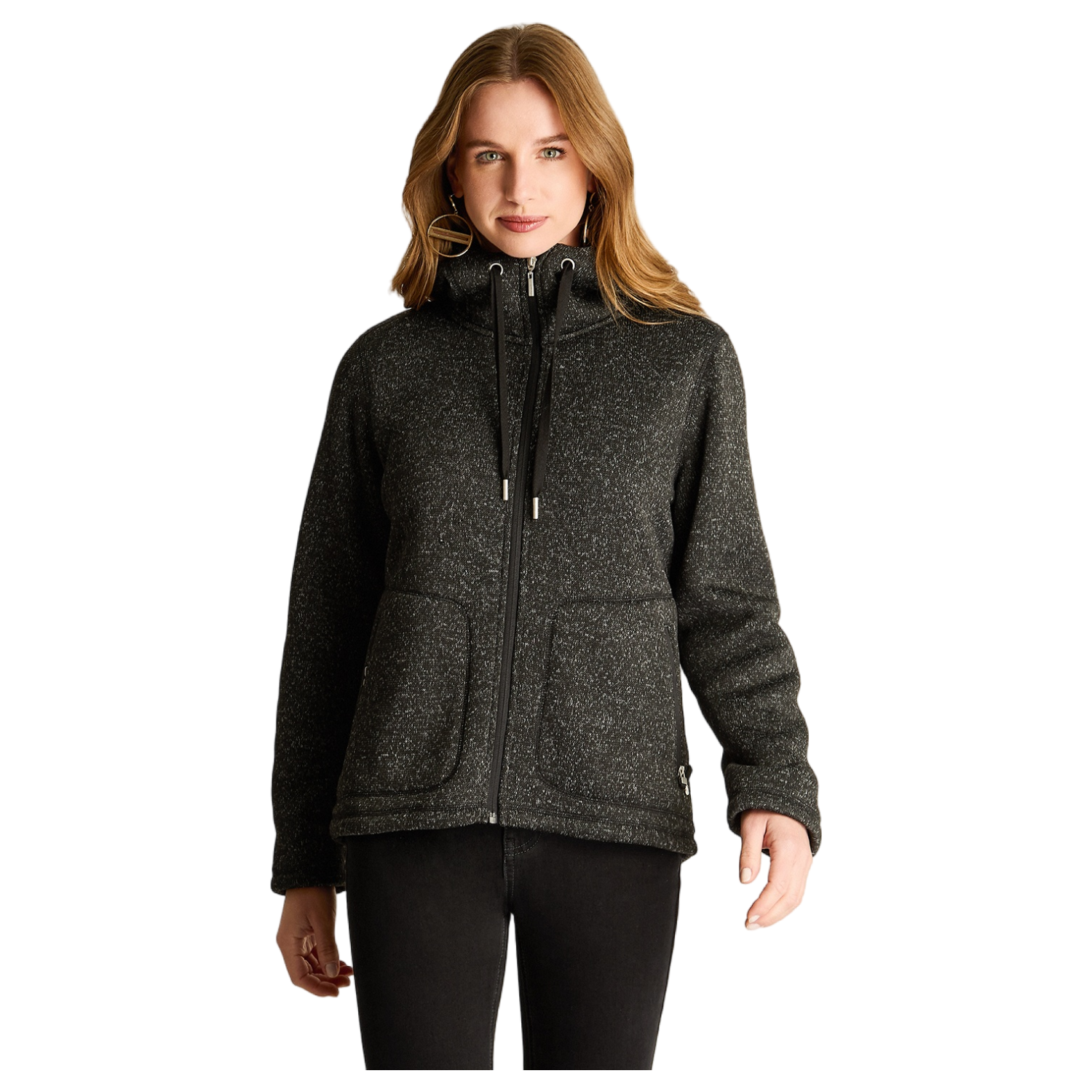 Polerón Jersey Melange Bondeado Coral Fleece Negro-4