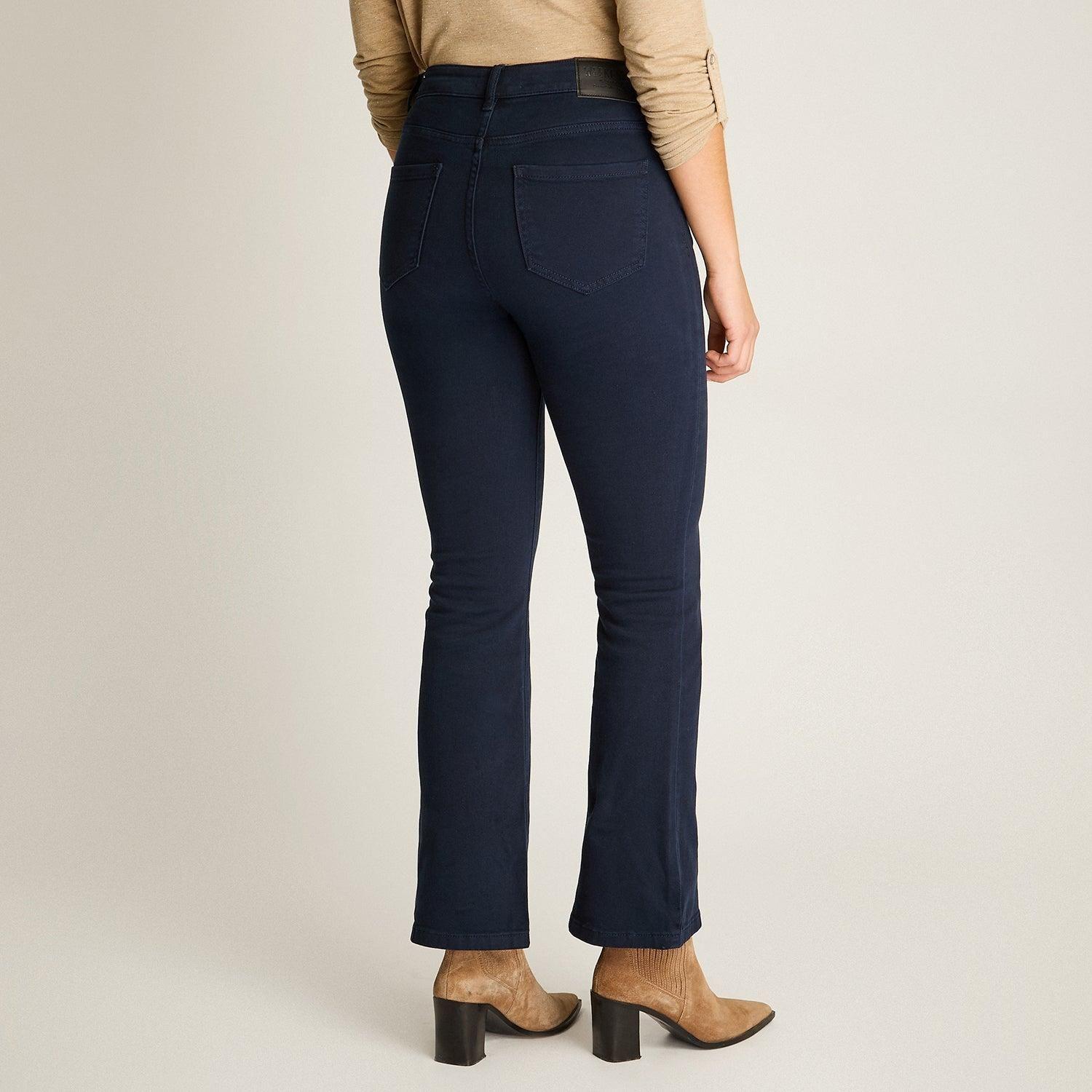 Jeans Azul Mini Flare de Tiro Medio con Cinco Bolsillos-1